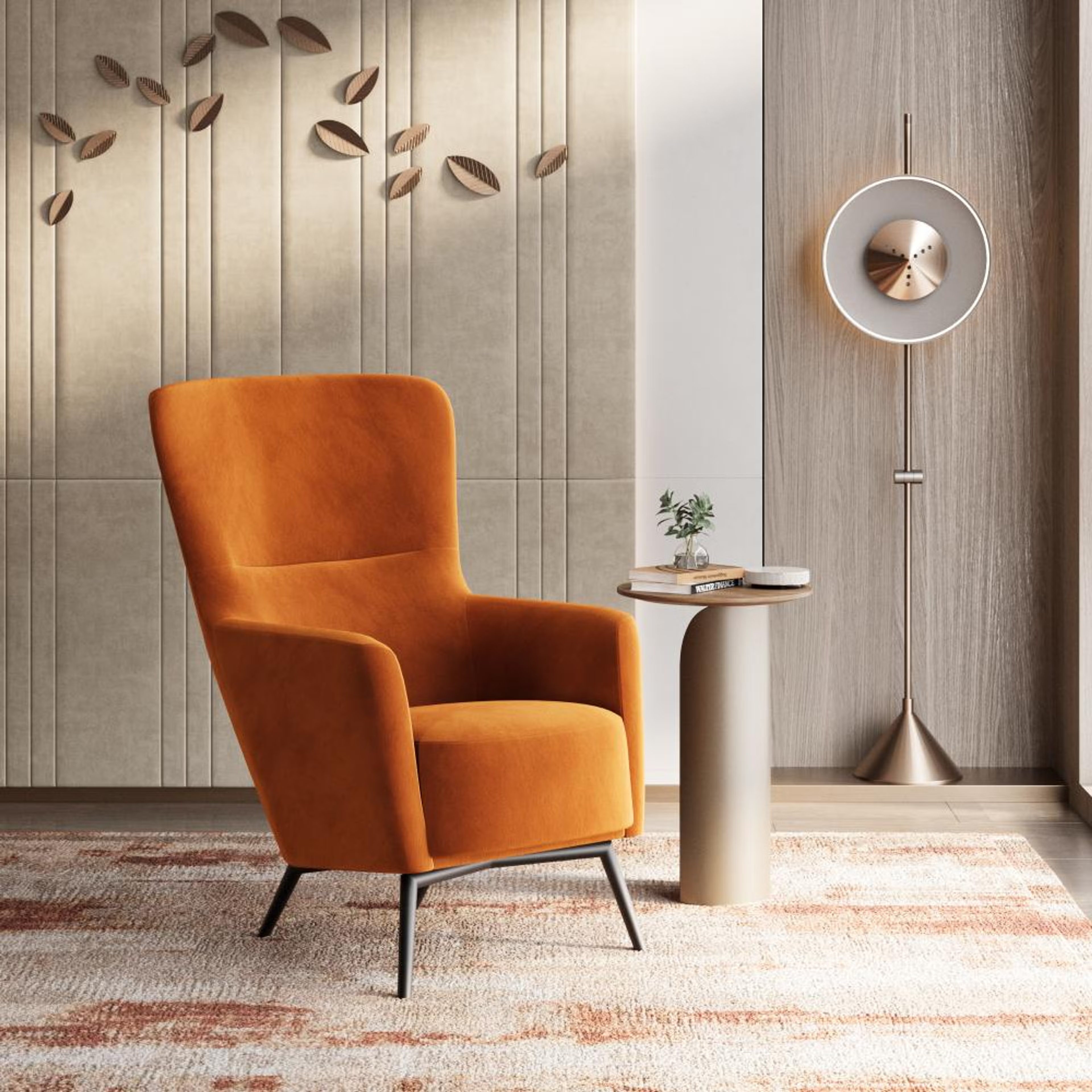 Home 36 Wakefit Aruba Wing Chair Amber