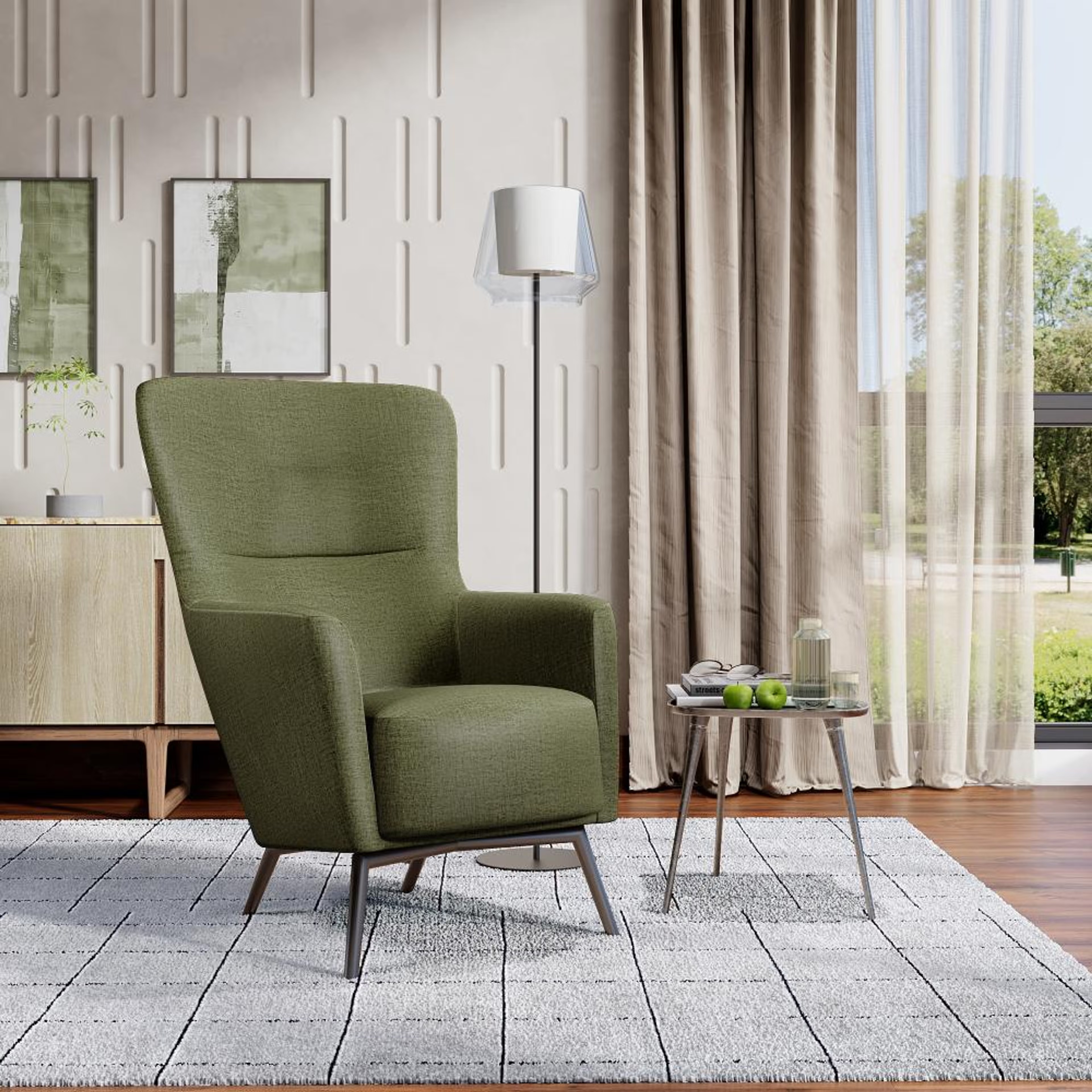 Wakefit Aruba Wing Chair Green