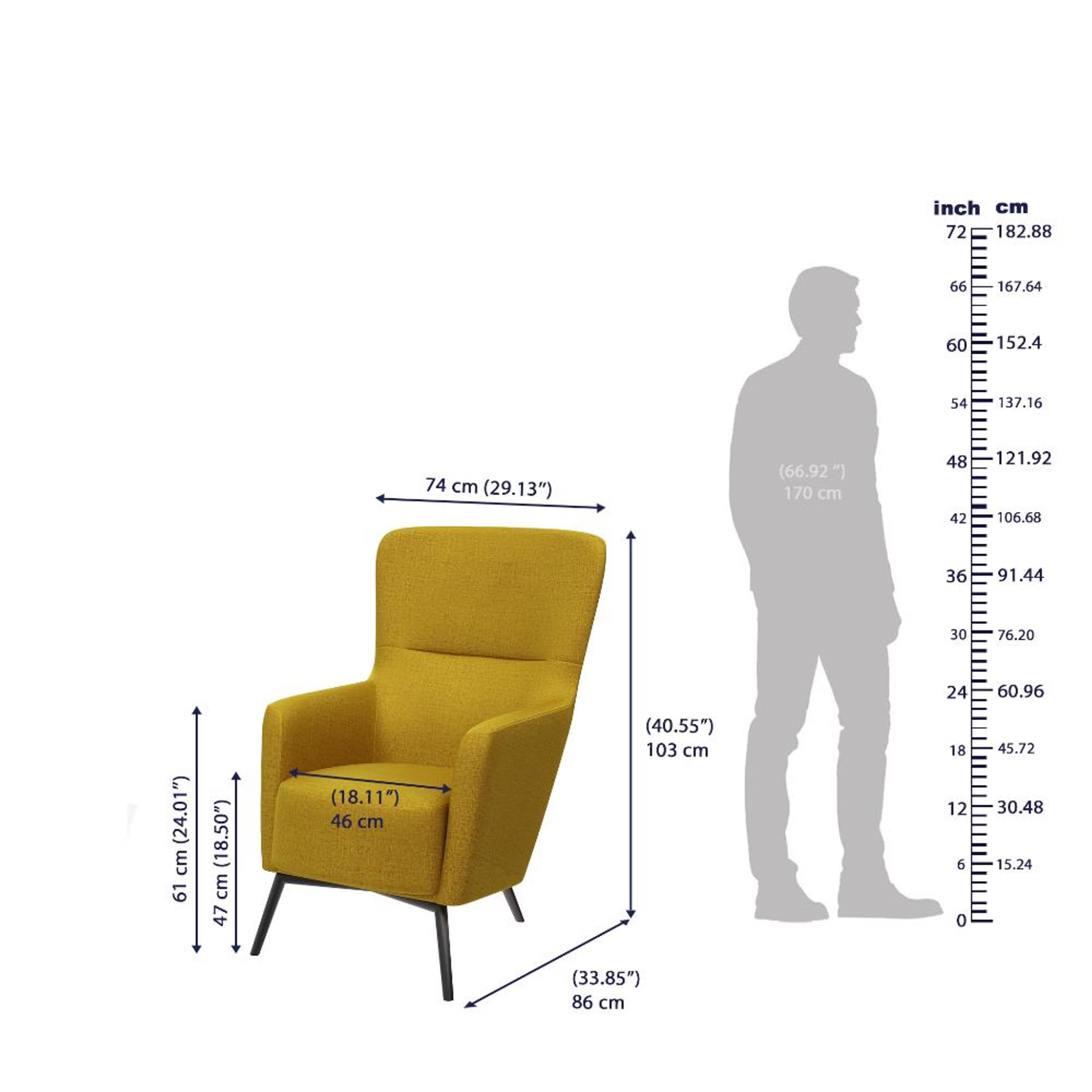 Wakefit Aruba Wing Chair Yellow 6 Wakefit Aruba Wing Chair Yellow