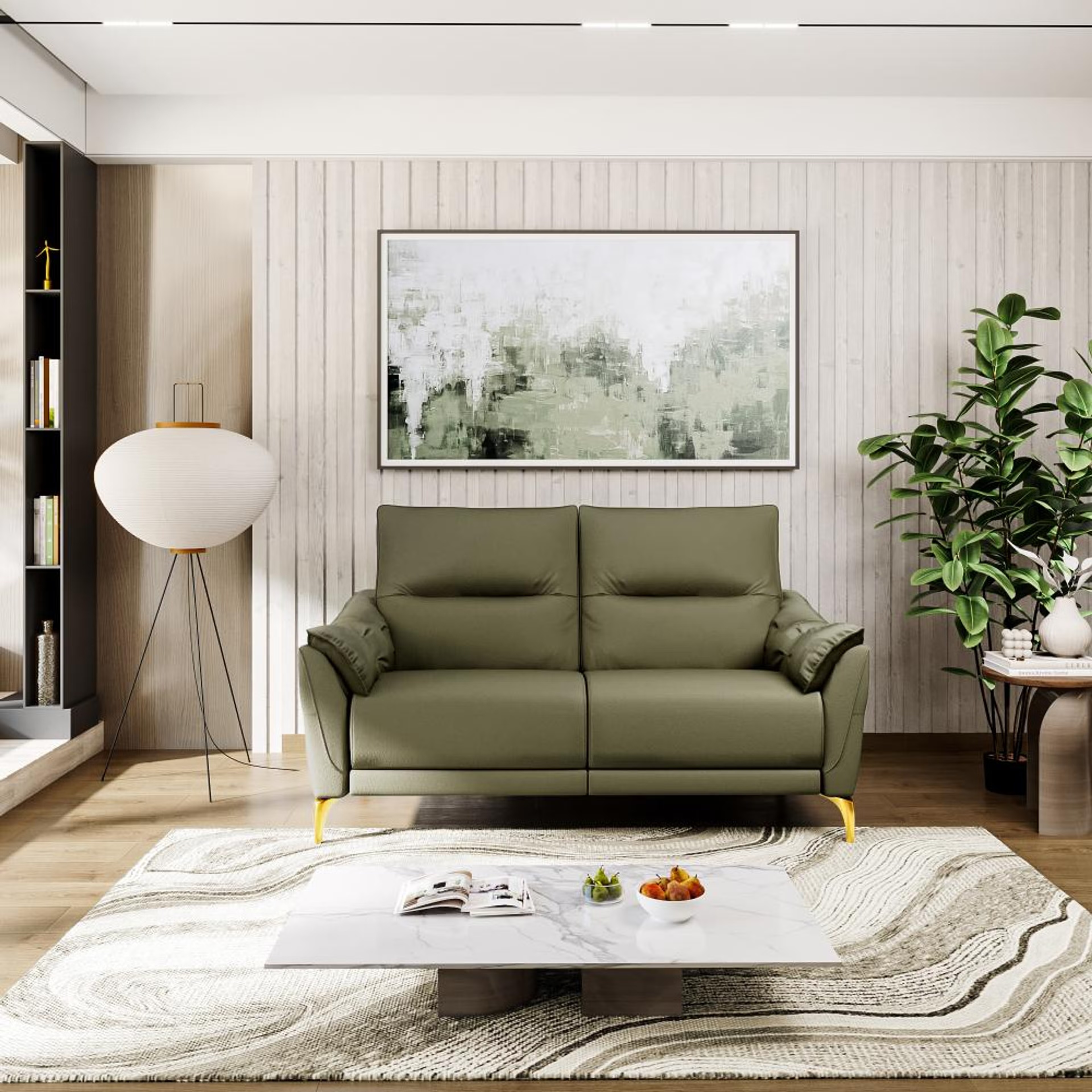 Wakefit Tuvalu Large Sofa Without Motion - Two Seater Regular, Large, Without Motion, 2 Seater, Green