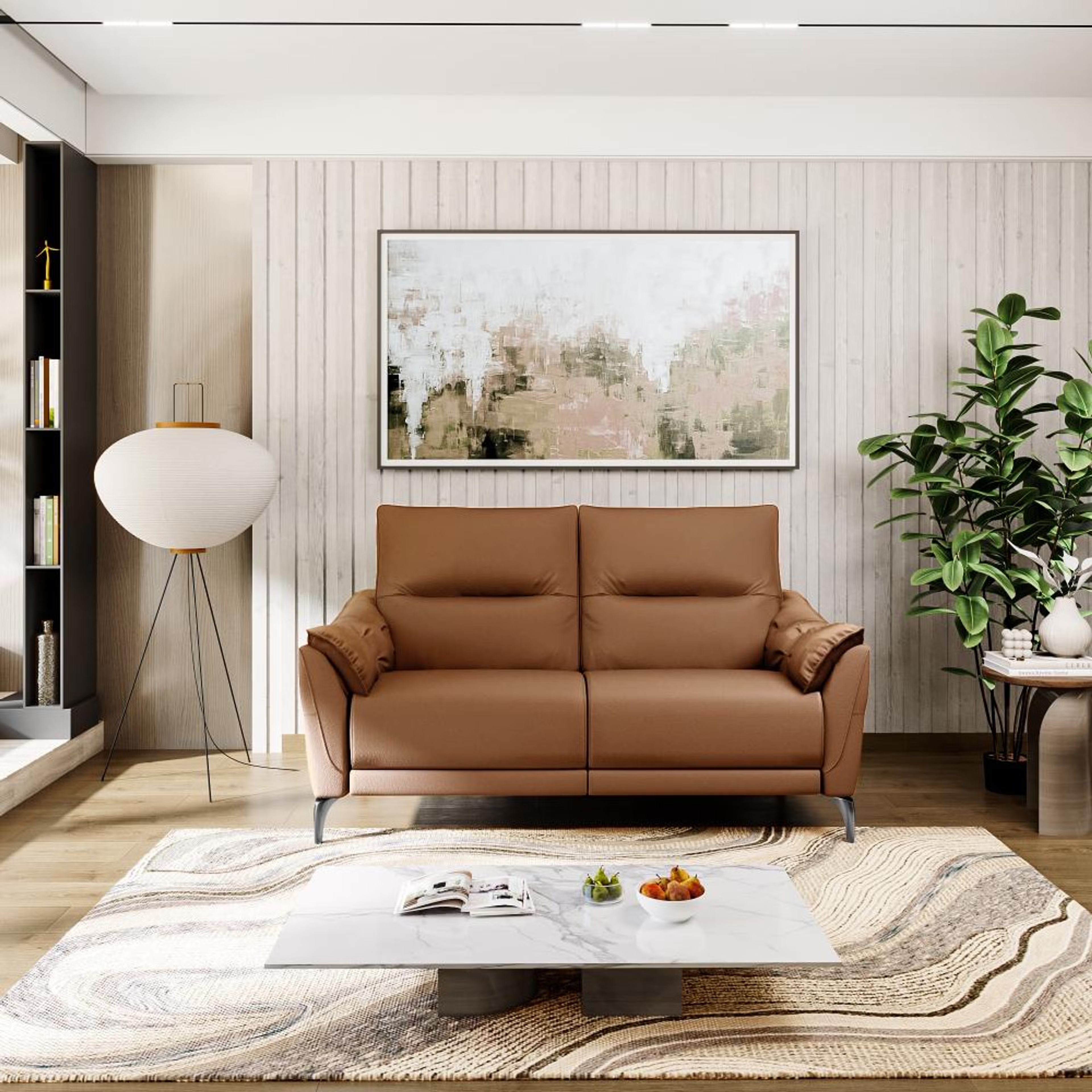 Wakefit Tuvalu Large Sofa Without Motion - Two Seater Regular, Large, Without Motion, 2 Seater, Brown