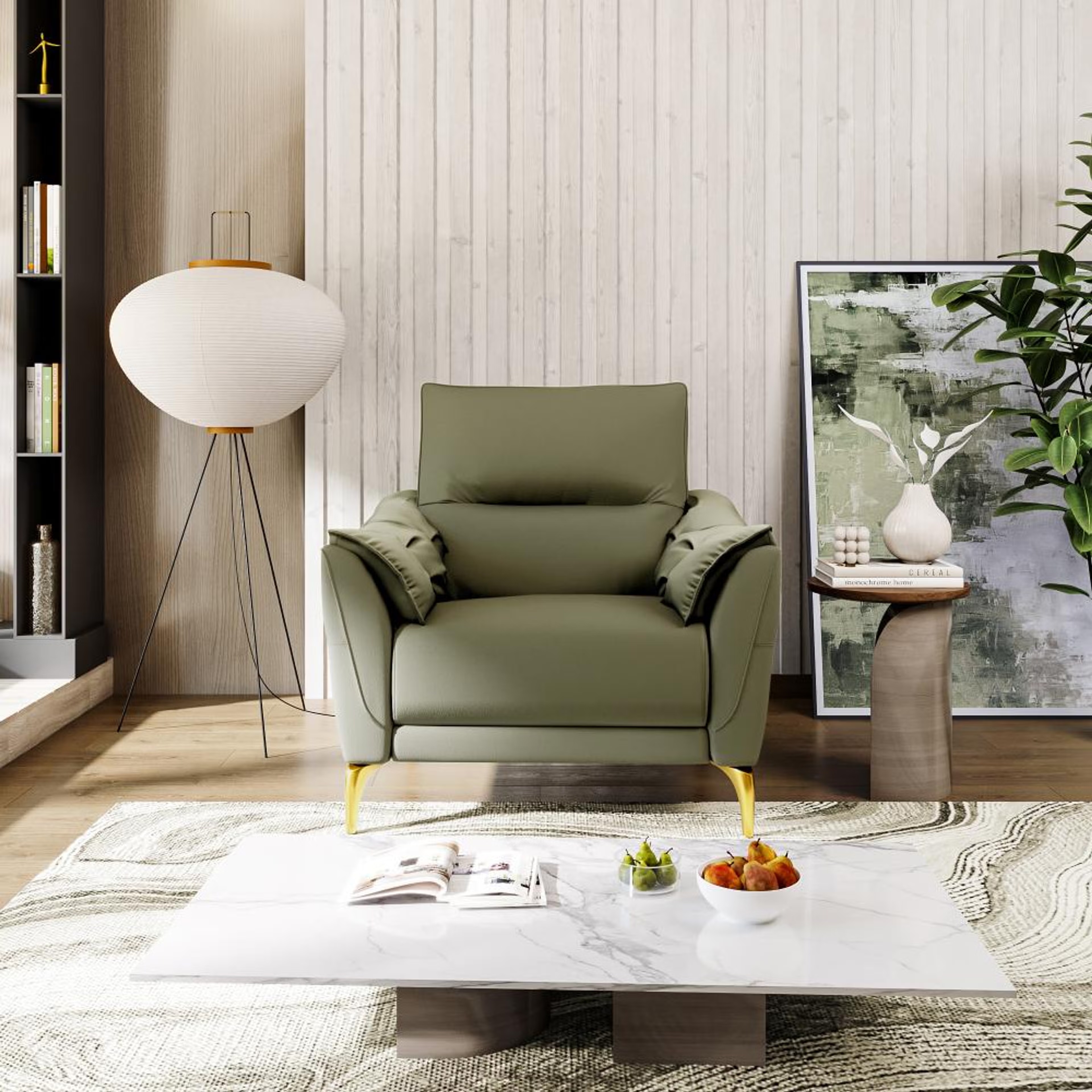 Home 25 Wakefit Tuvalu Large Sofa Without Motion - Single Seater Regular, Large, Without Motion, 1 Seater, Green