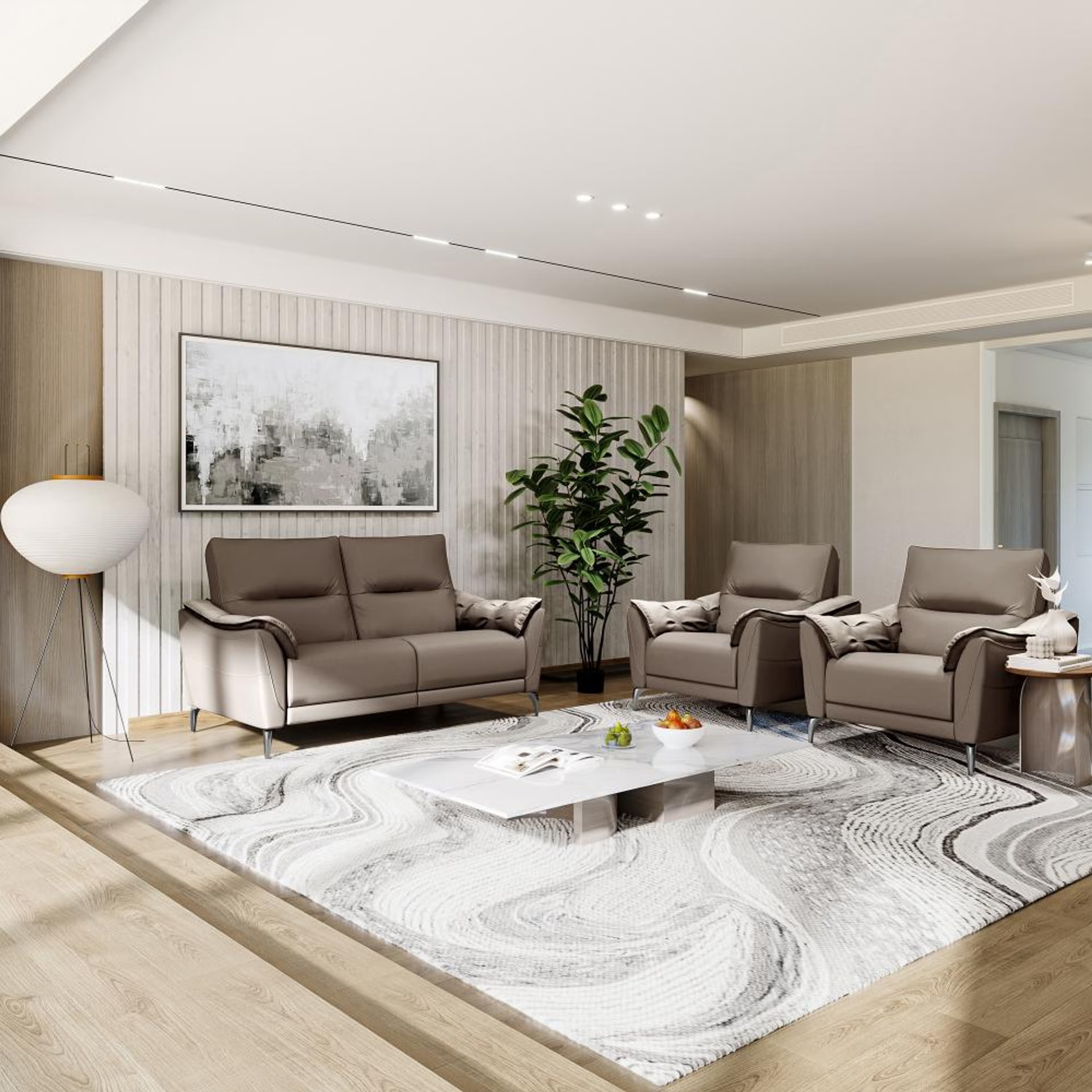 Home 41 Wakefit Tuvalu Large Without Motion Sofa Set (2+1+1) Seater Regular, Large, Without Motion, Set (2+1+1), Grey