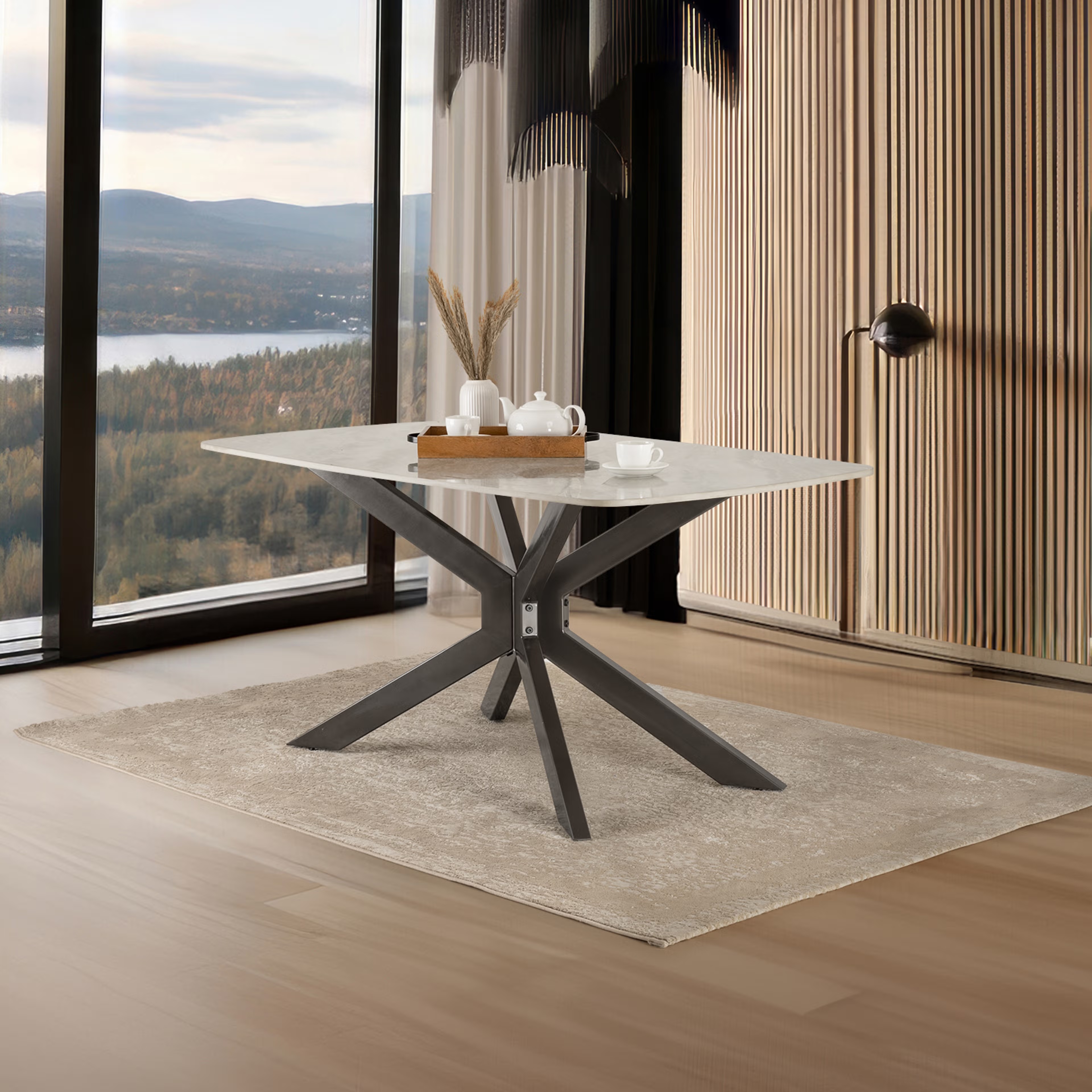 Home 36 Wakefit Salmore Dining Table - Antaliya Beige 6 Seater, Antaliya Beige
