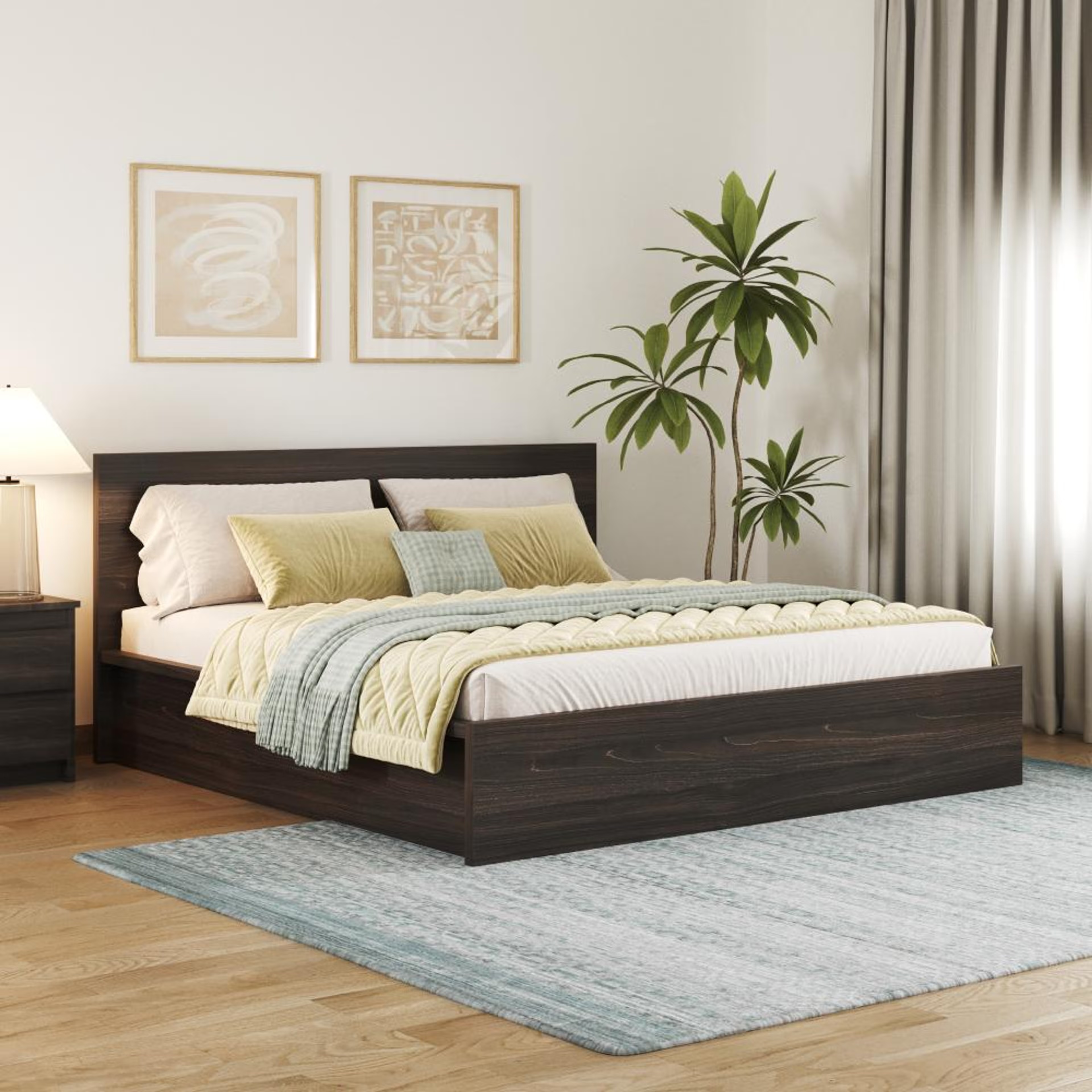 Wakefit Centaur King size Storage bed- Wyoming maple King - 78" x 72\