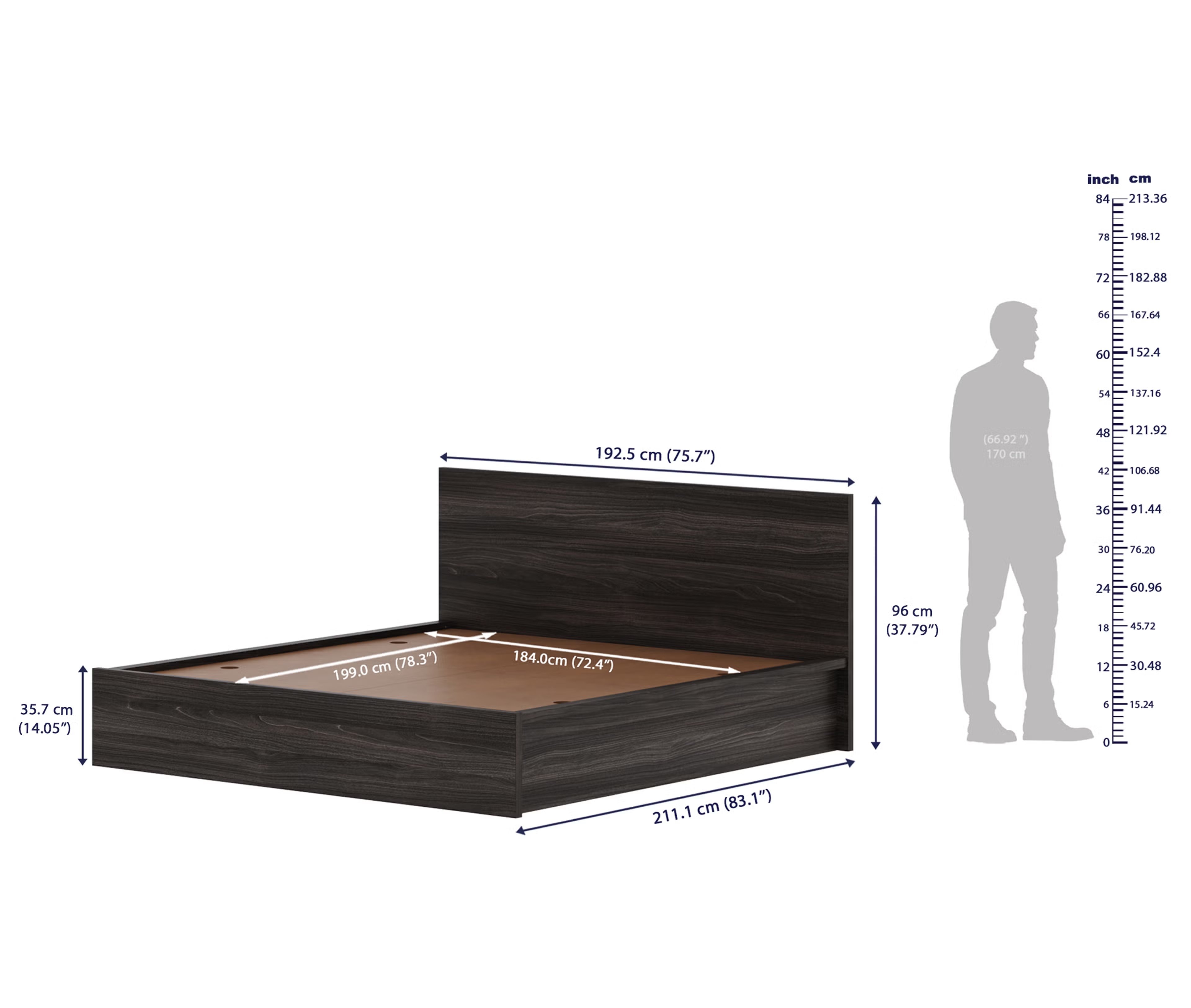 Wakefit Centaur King size Storage bed- Wyoming maple King - 78" x 72 7 Wakefit Centaur King size Storage bed- Wyoming maple King - 78" x 72\