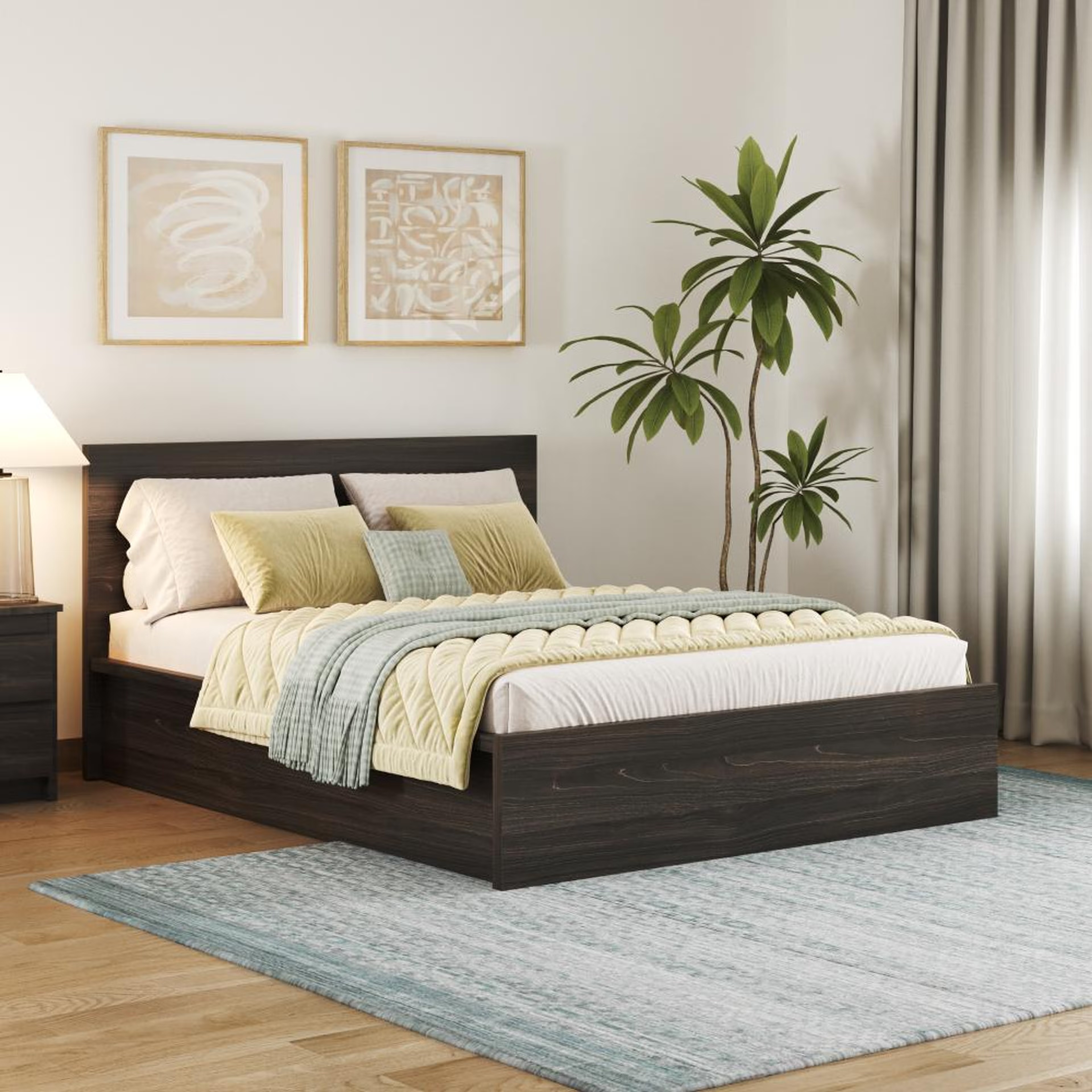 Wakefit Centaur Queen size Storage bed - Wyoming maple Queen - 78" x 60\