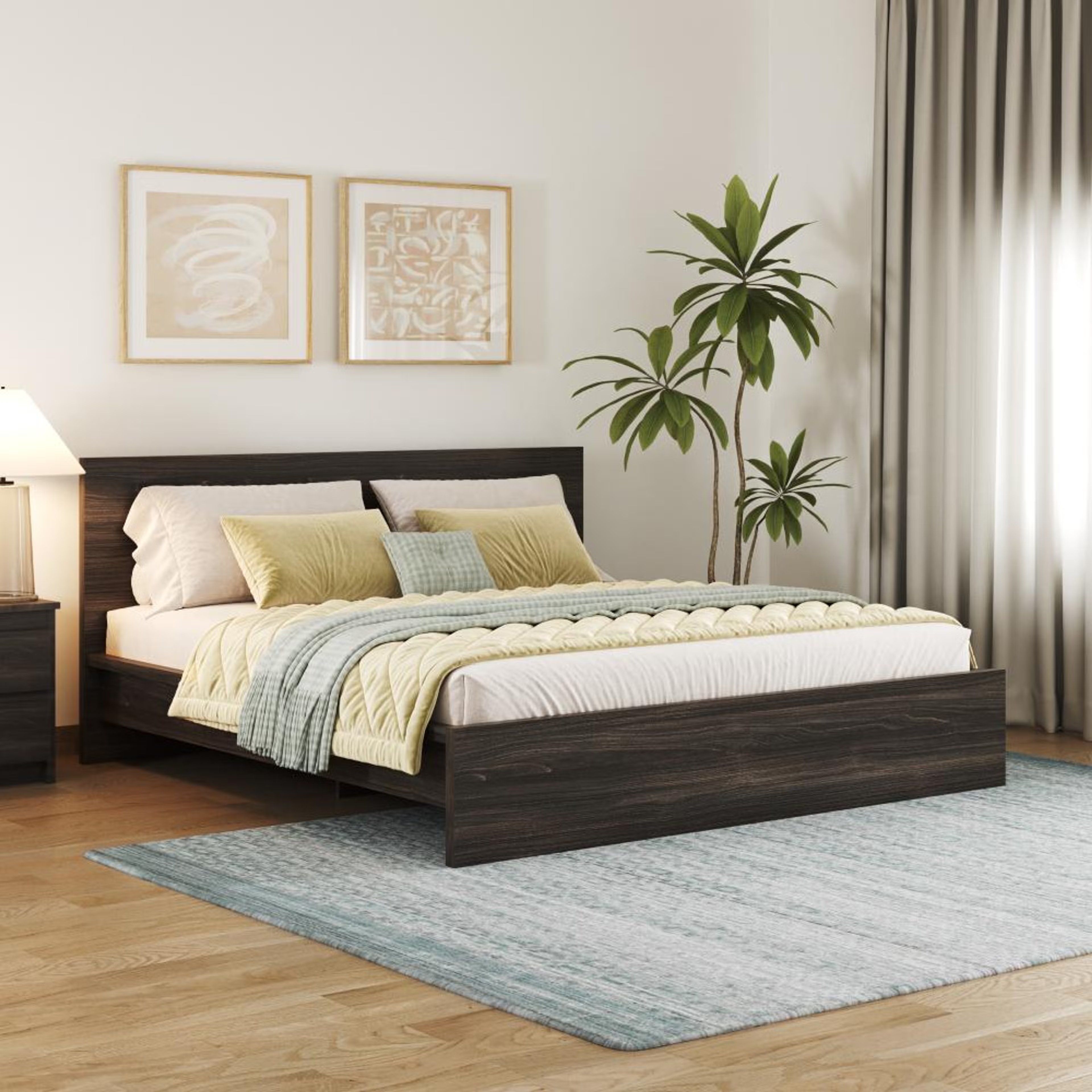 Home 36 Wakefit Centaur King size Non- Storage bed - Wyoming maple King - 78" x 72\