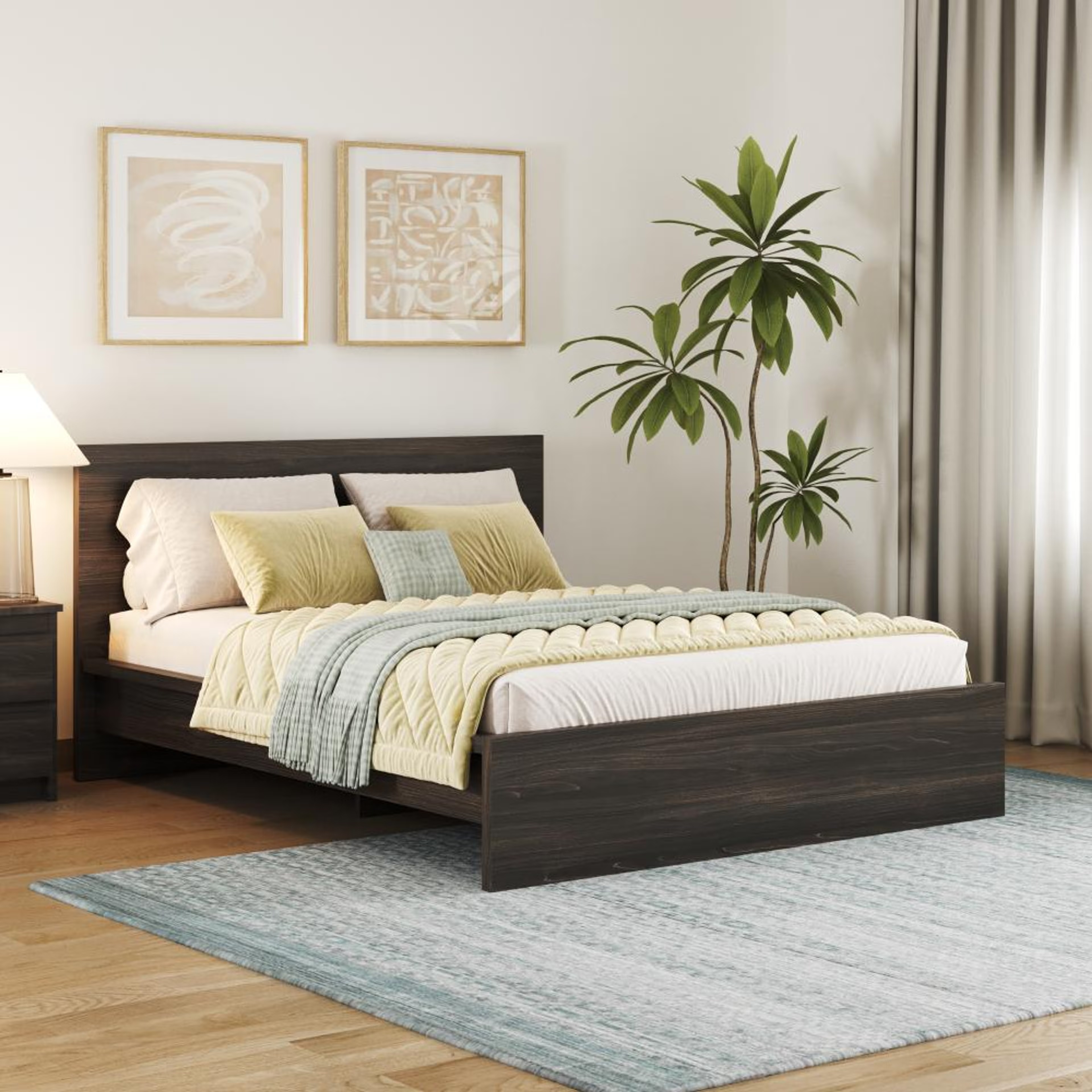 Wakefit Centaur Queen size Non- Storage bed - Wyoming maple Queen - 78" x 60\