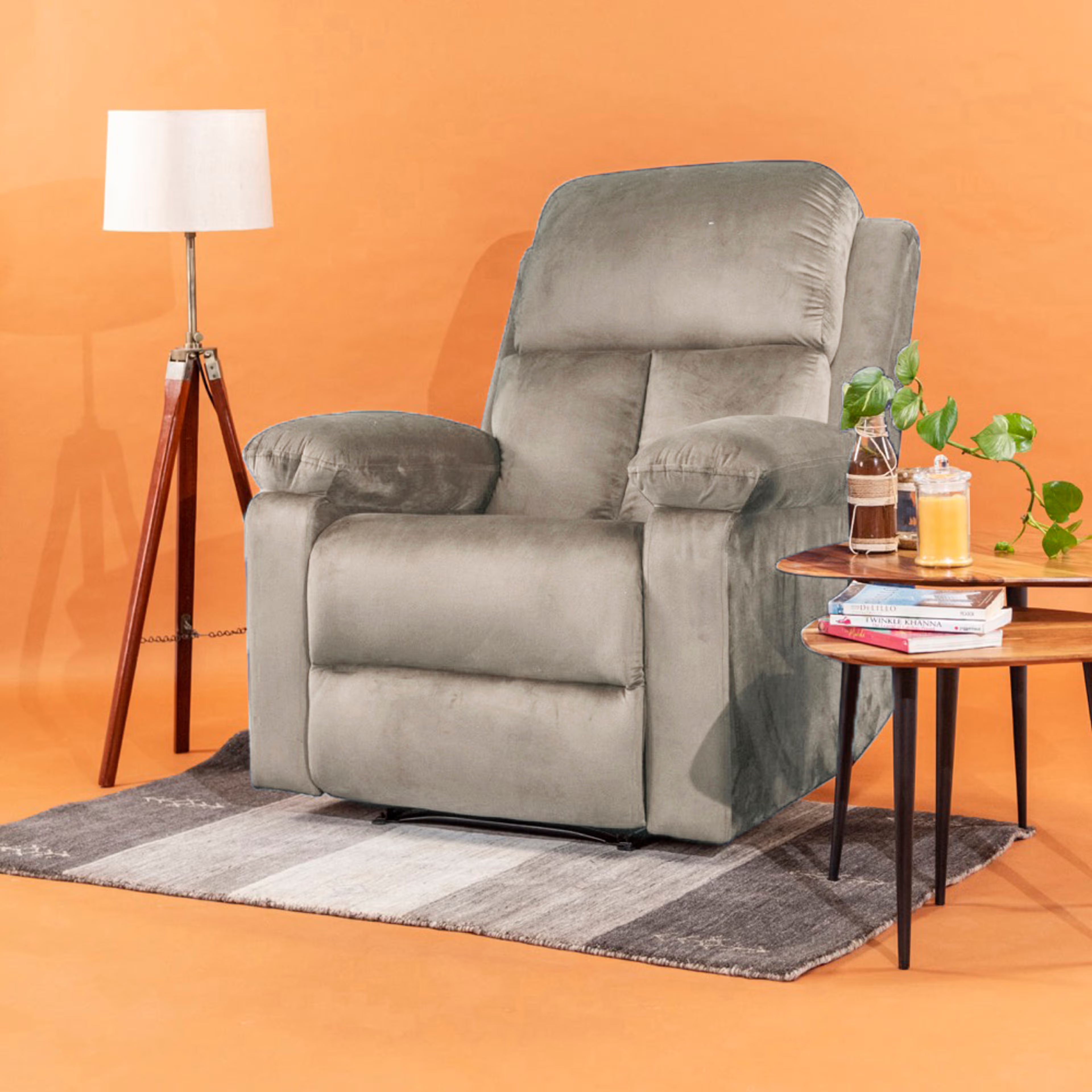 Wakefit Stargazer Recliner - 1 Seater - Tuscan Tan Manual, Regular, 1 Seater, Tuscan Tan