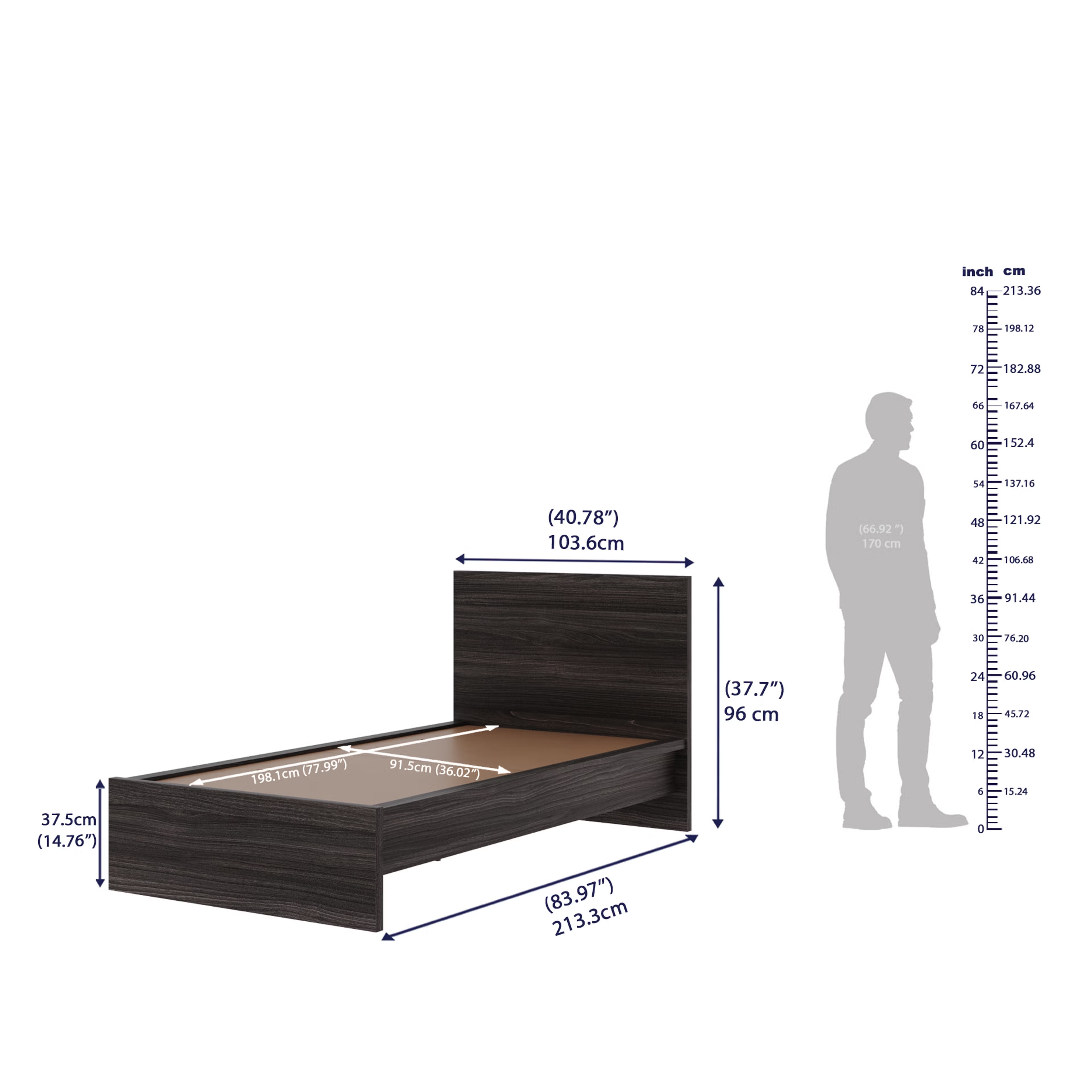 Wakefit Centaur Single Size Non-Storage Bed Single - 78" x 36 6 Wakefit Centaur Single Size Non-Storage Bed Single - 78" x 36\
