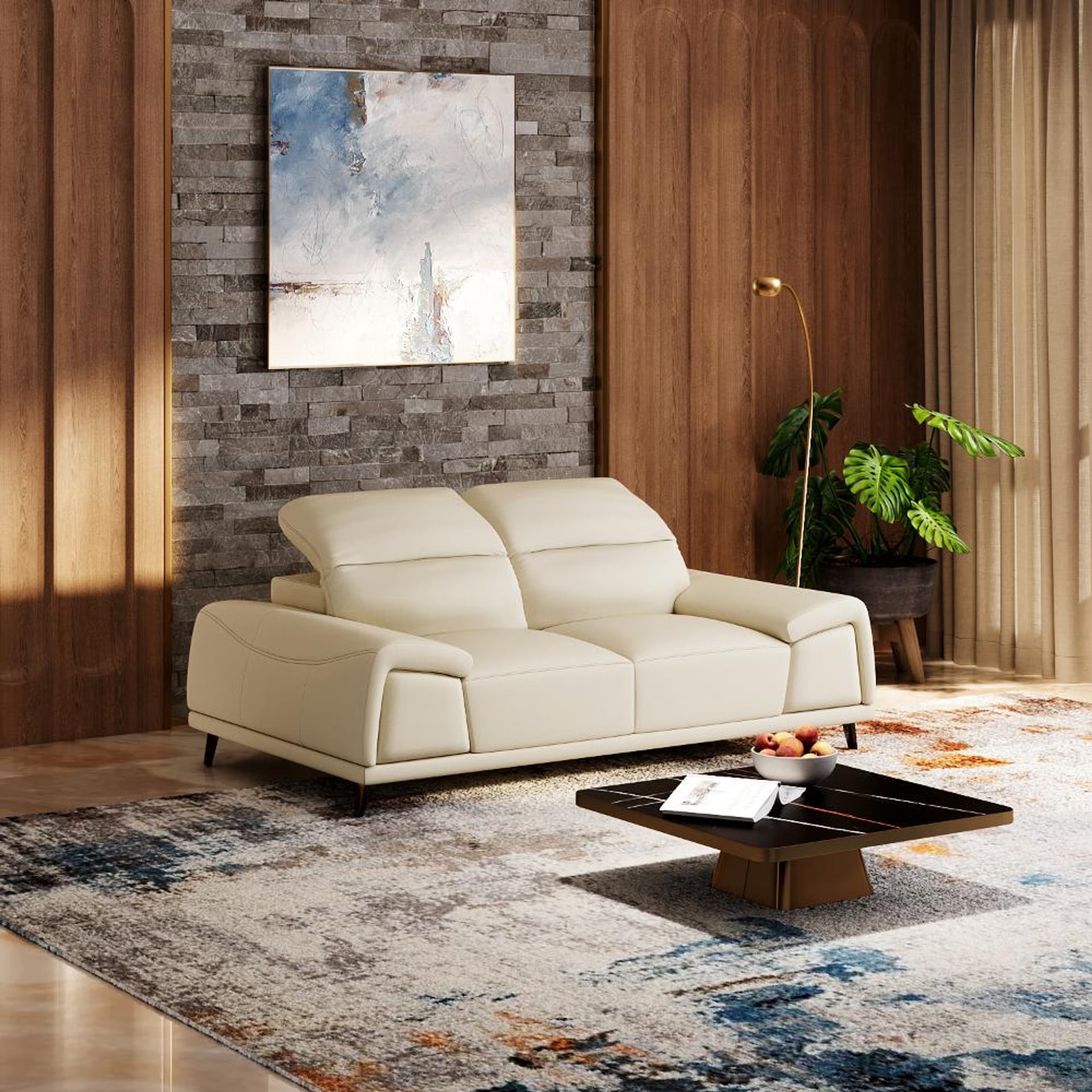 Wakefit Suva Sofa - Two Seater Regular, Two Seater, Beige