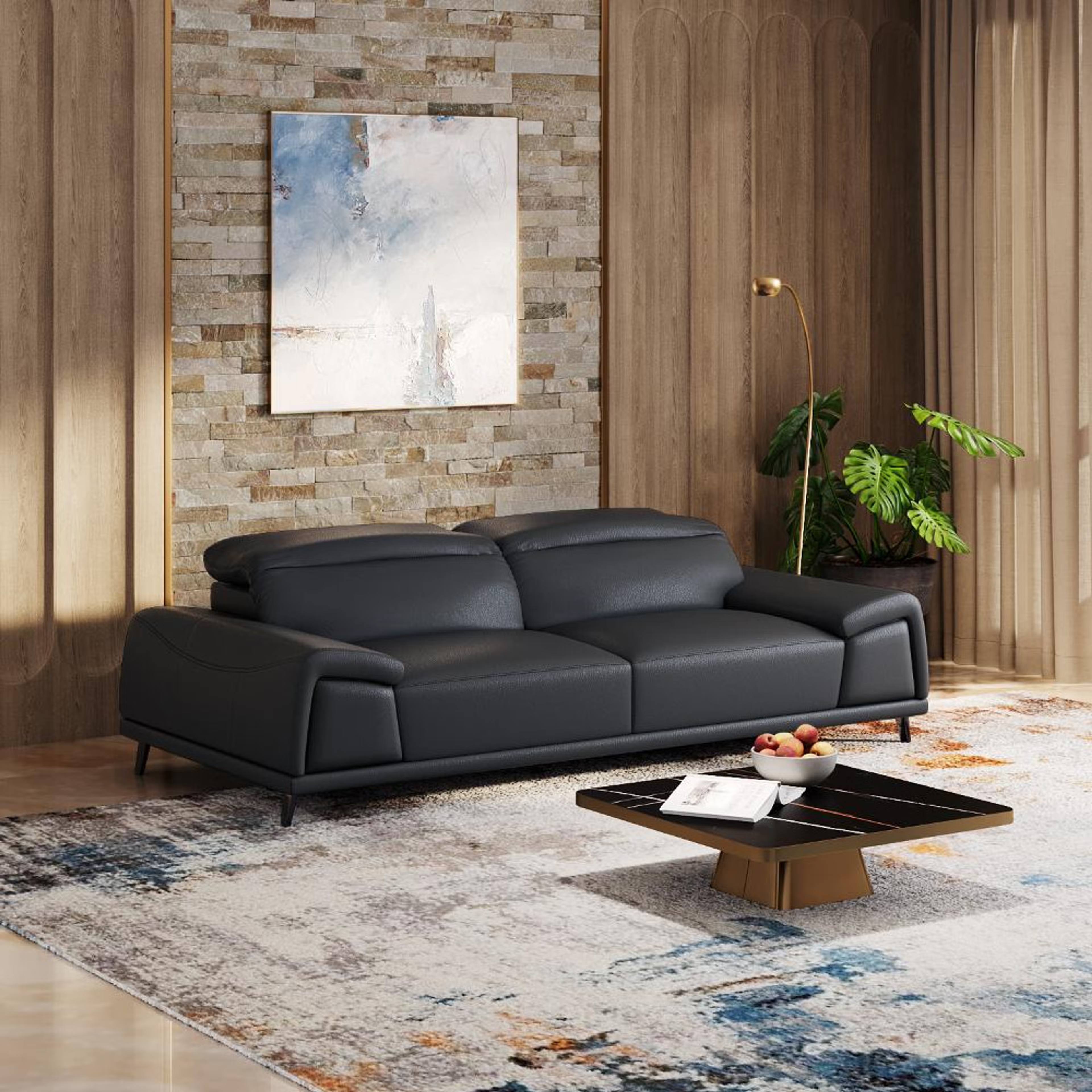 Home 45 Wakefit Suva Sofa - Three Seater Regular, Three Seater, Black