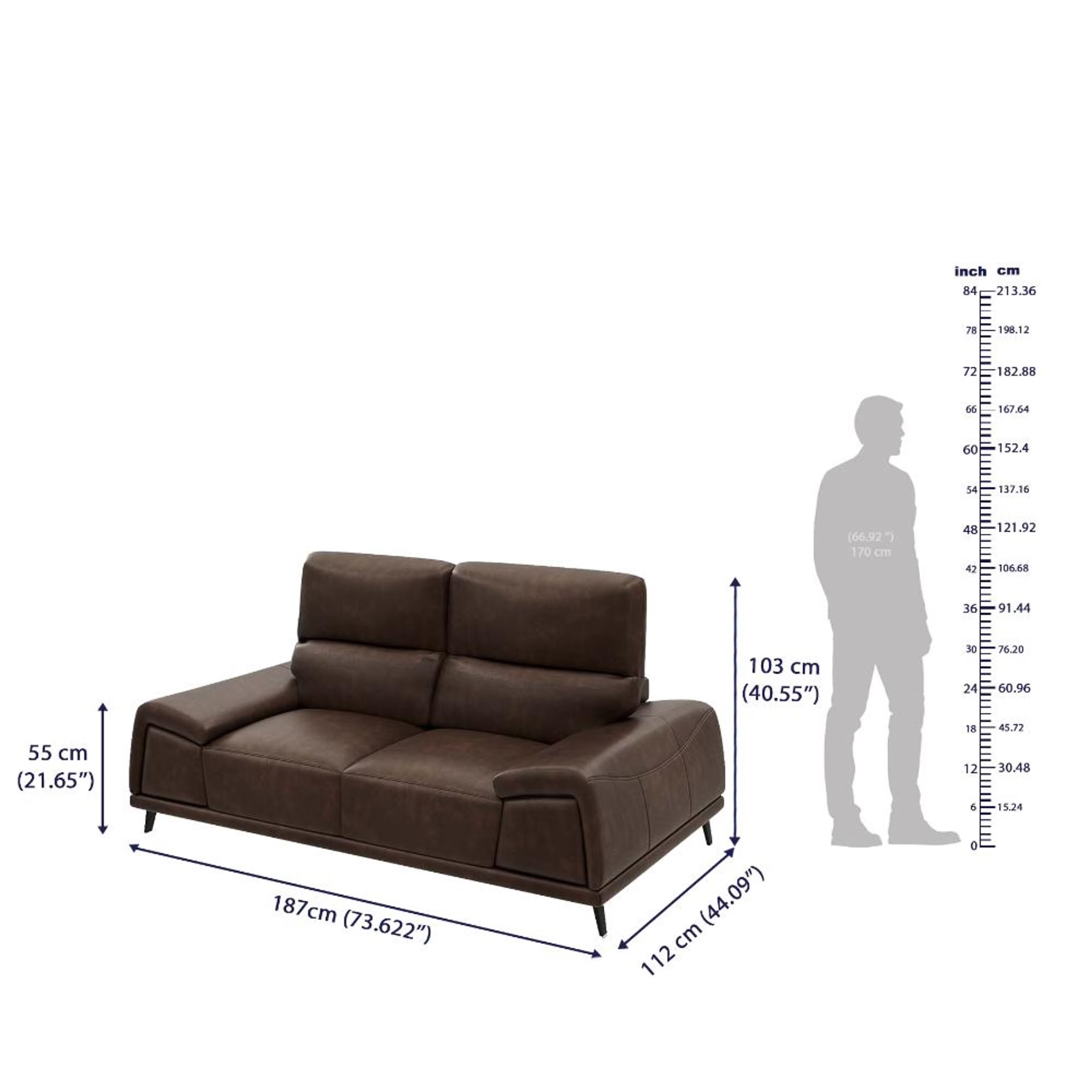 Wakefit Suva Sofa - Two Seater Regular, Two Seater, Brown 10 Wakefit Suva Sofa - Two Seater Regular, Two Seater, Brown