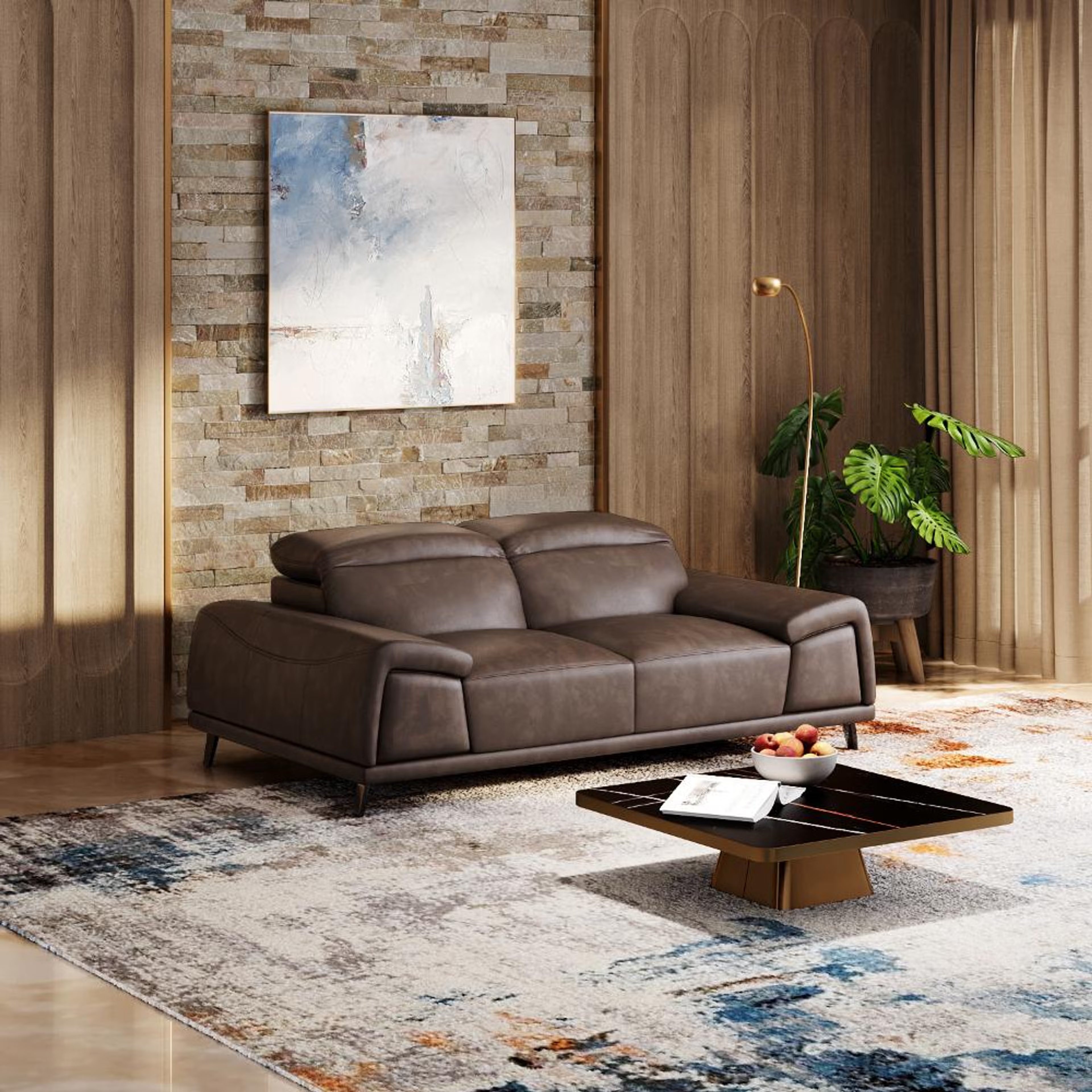 Home 33 Wakefit Suva Sofa - Two Seater Regular, Two Seater, Brown