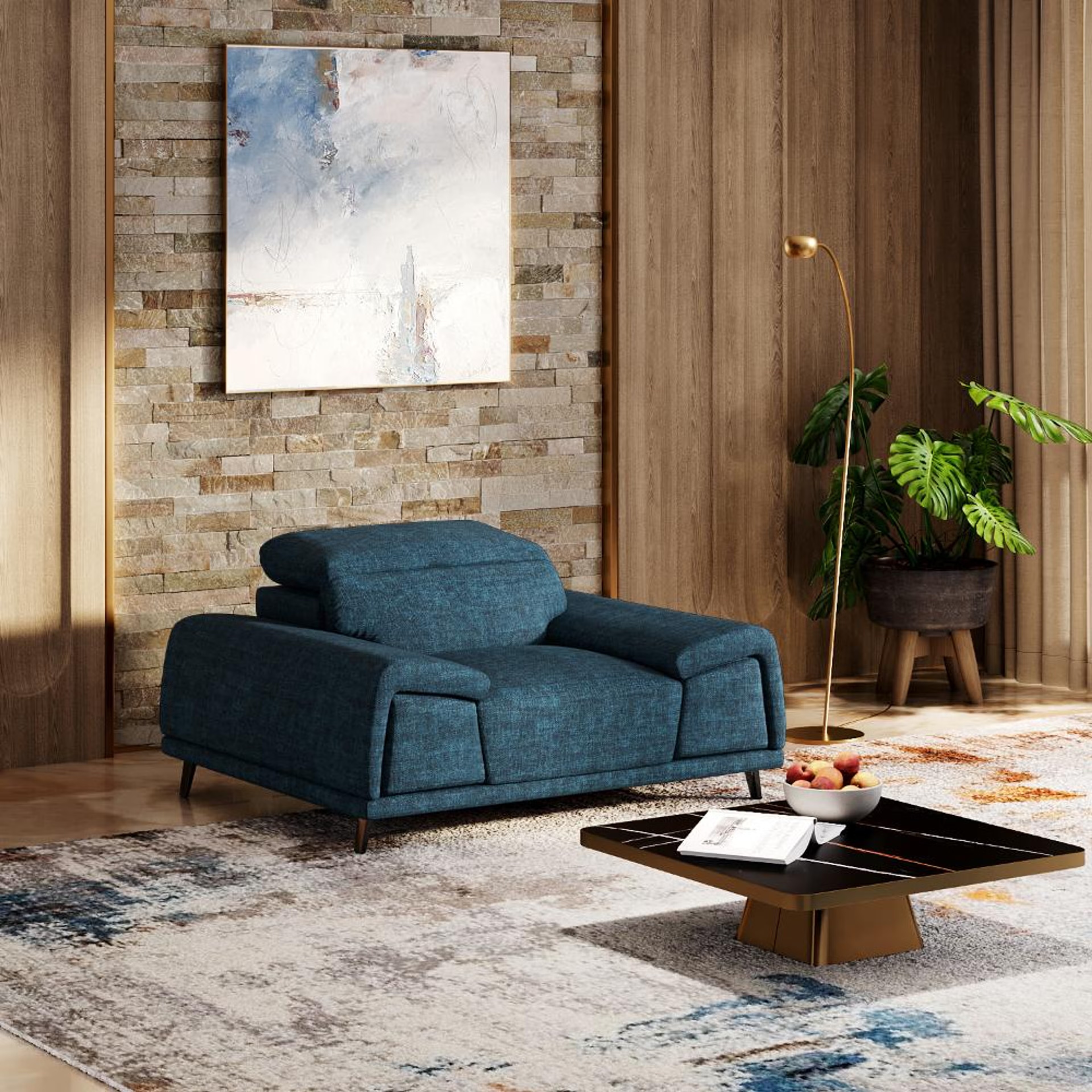 Home 33 Wakefit Suva Sofa - One Seater Regular, Single Seater, Deep Ocean