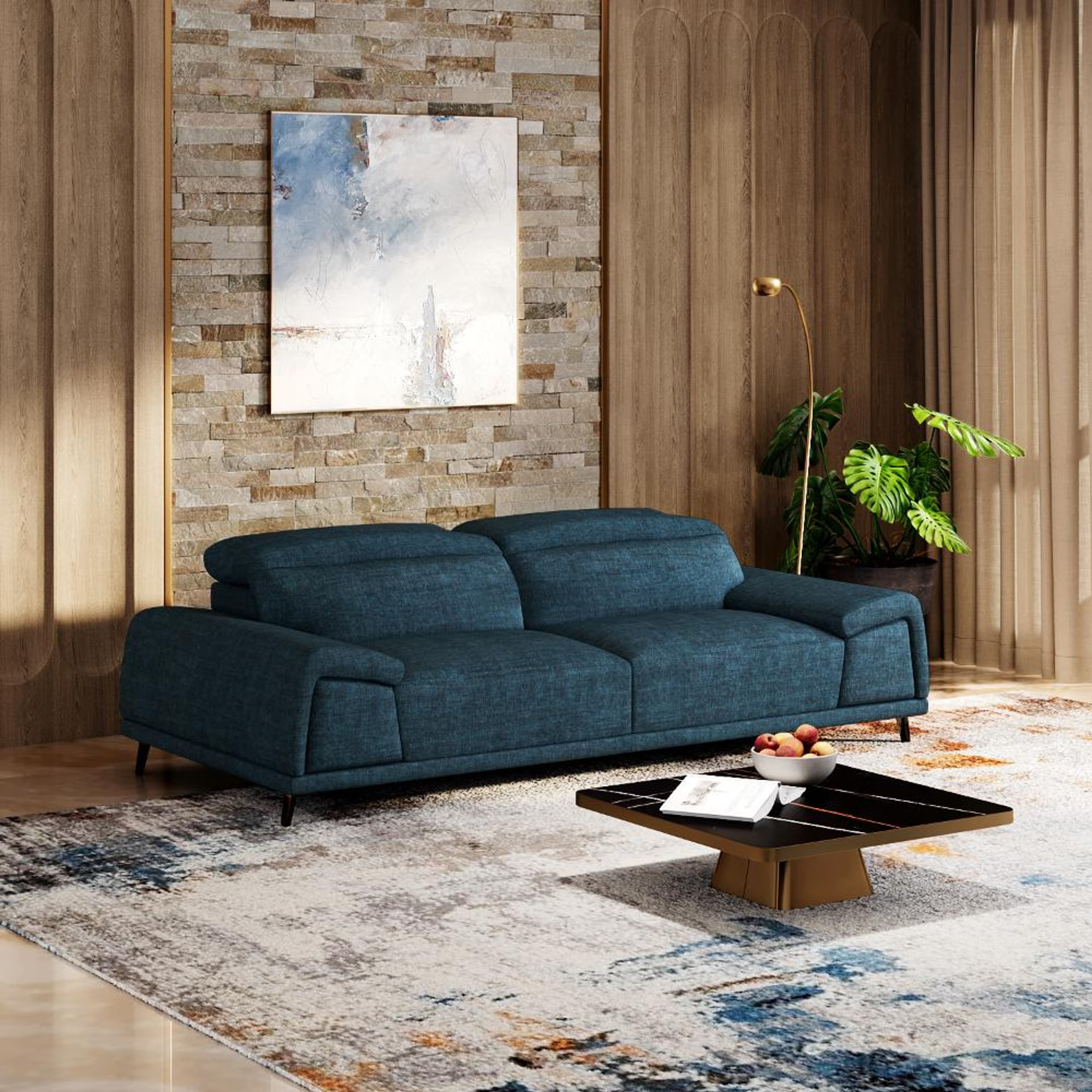 Home 26 Wakefit Suva Sofa - Three Seater Regular, Three Seater, Deep Ocean