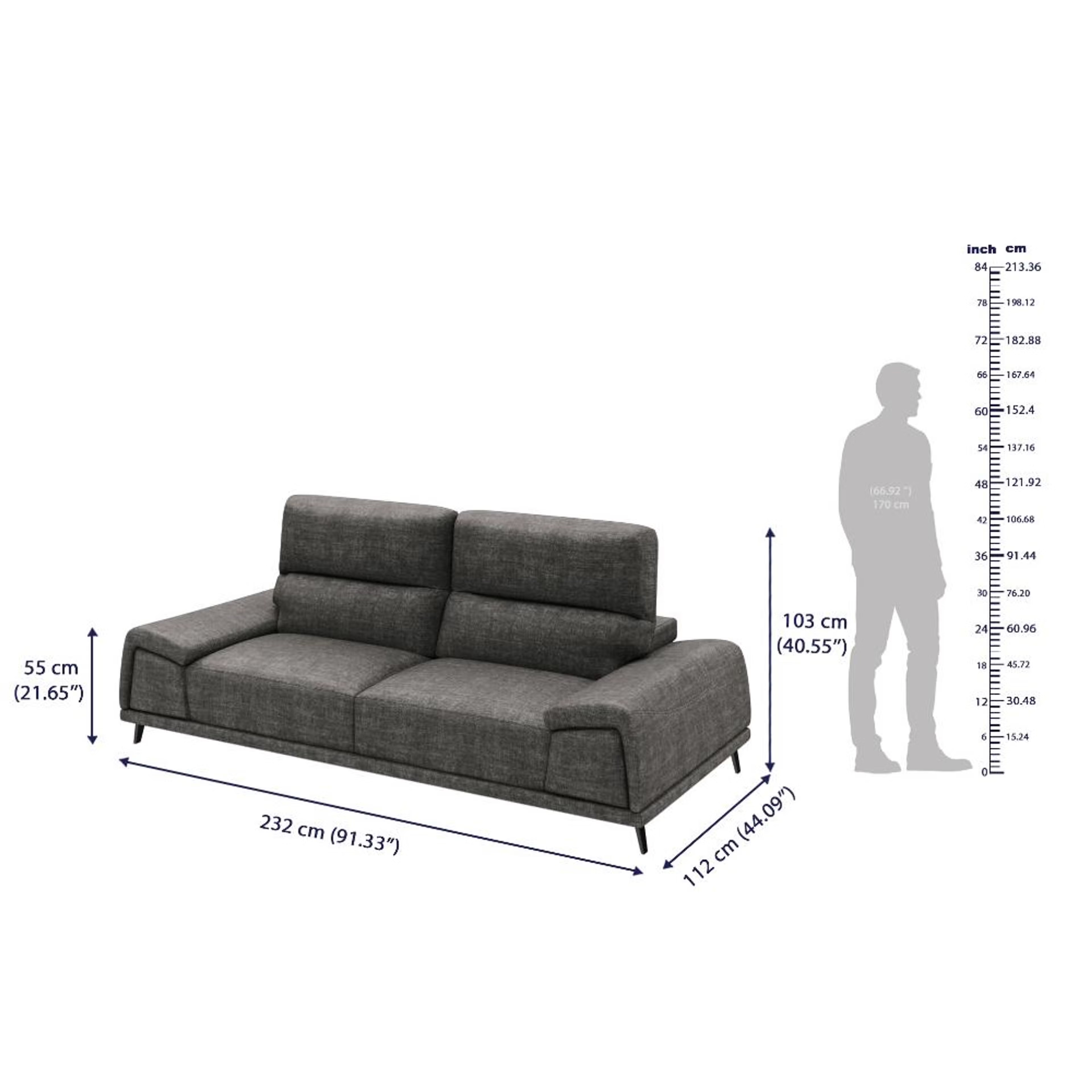 Wakefit Suva Sofa - Three Seater Regular, Three Seater, Graphite 10 Wakefit Suva Sofa - Three Seater Regular, Three Seater, Graphite