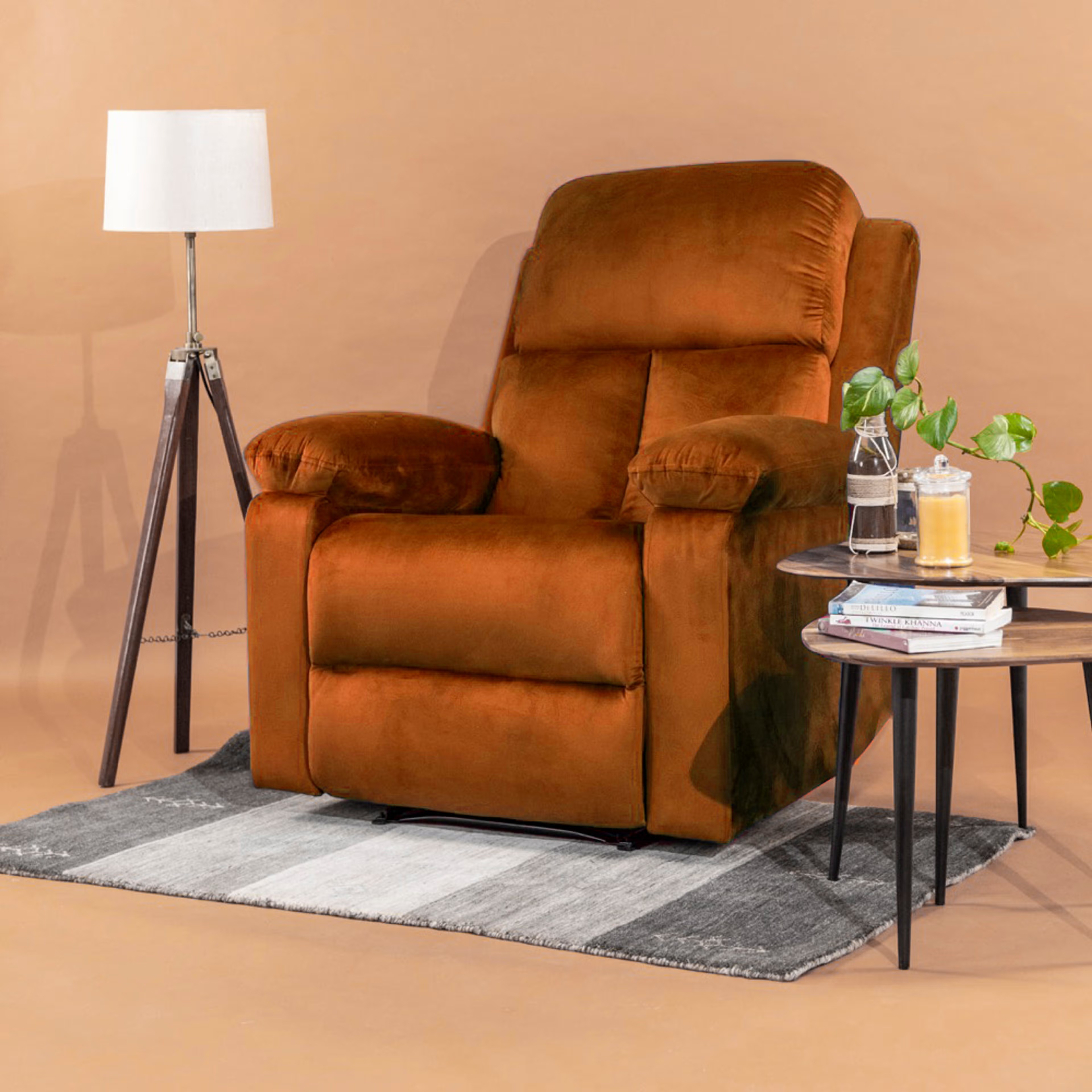 Wakefit Stargazer Recliner - 1 Seater - Amber Manual, Regular, 1 Seater, Amber