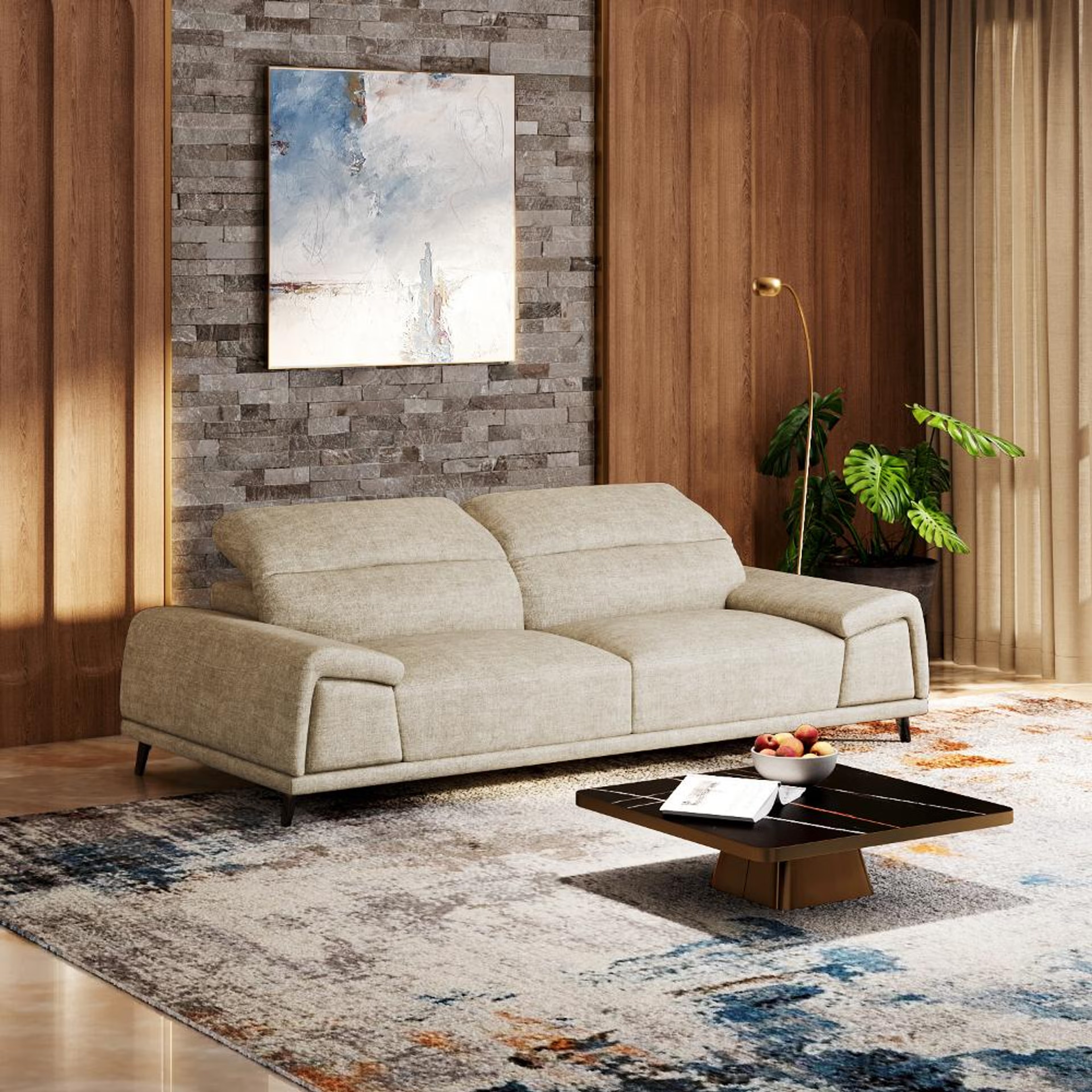 Home 36 Wakefit Suva Sofa - Three Seater Regular, Three Seater, Beige
