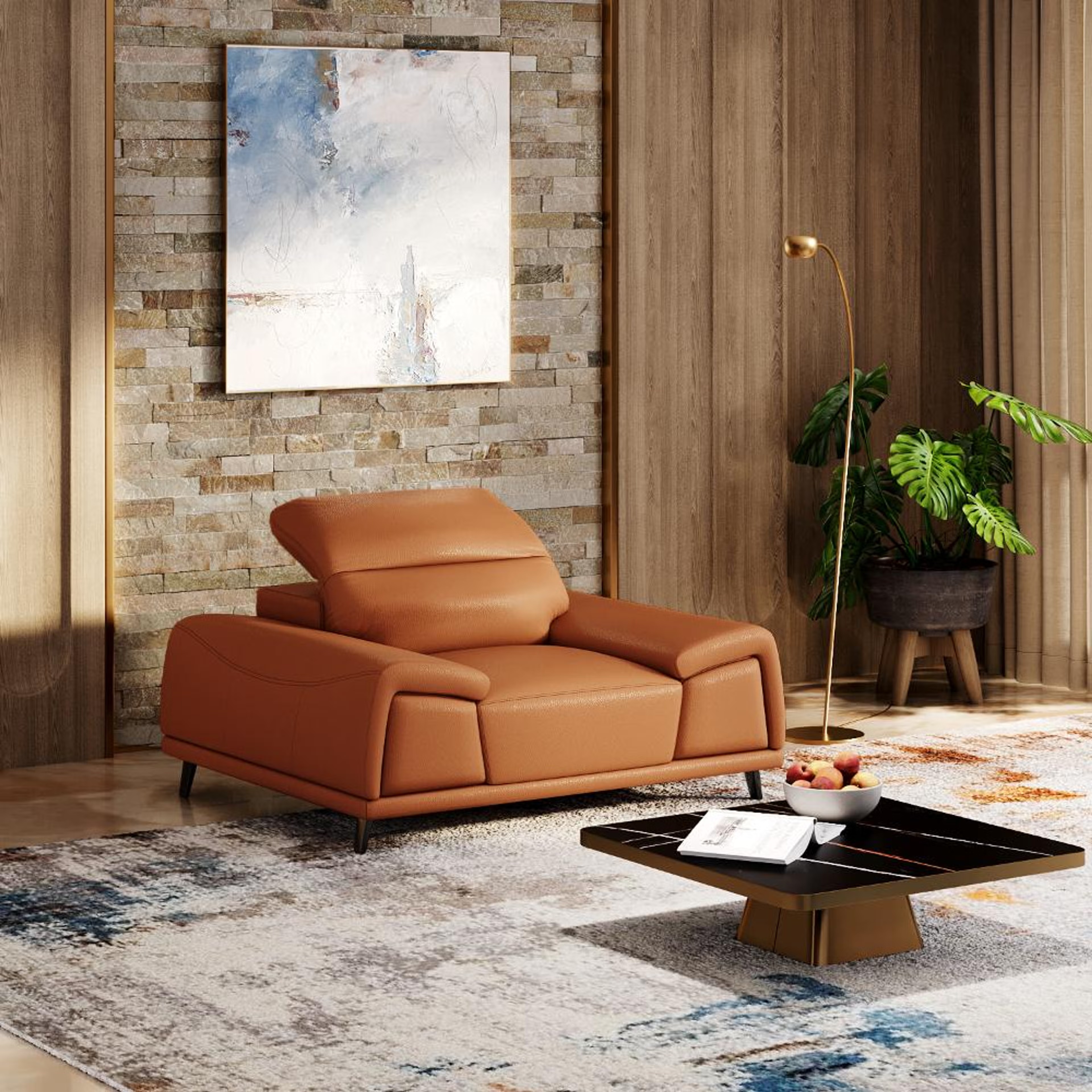Wakefit Suva Sofa Set (2+1+1) Seater Regular, Set (2+1+1), Tan