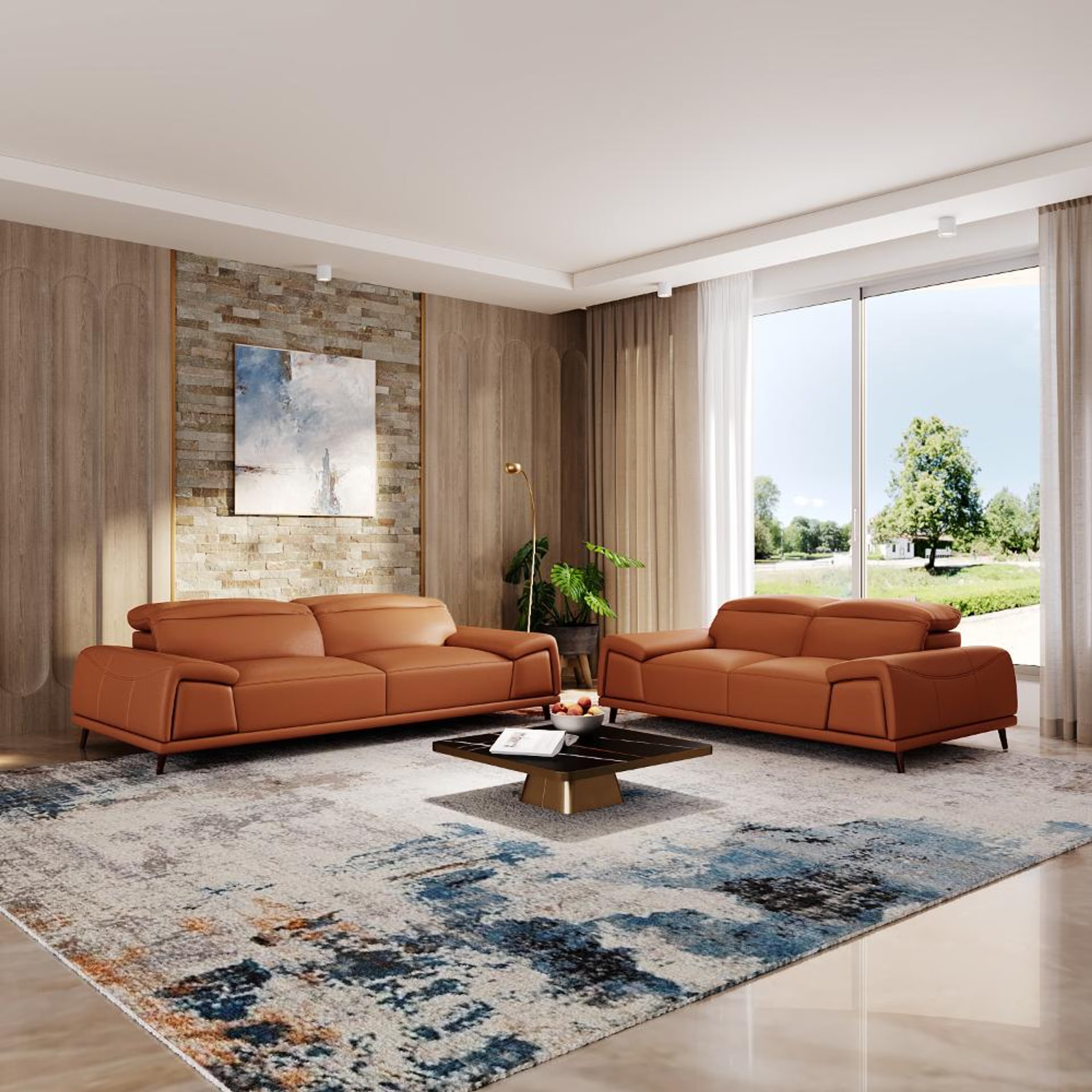 Wakefit Suva Sofa Set (3+2) Seater Regular, Set (3+2), Tan