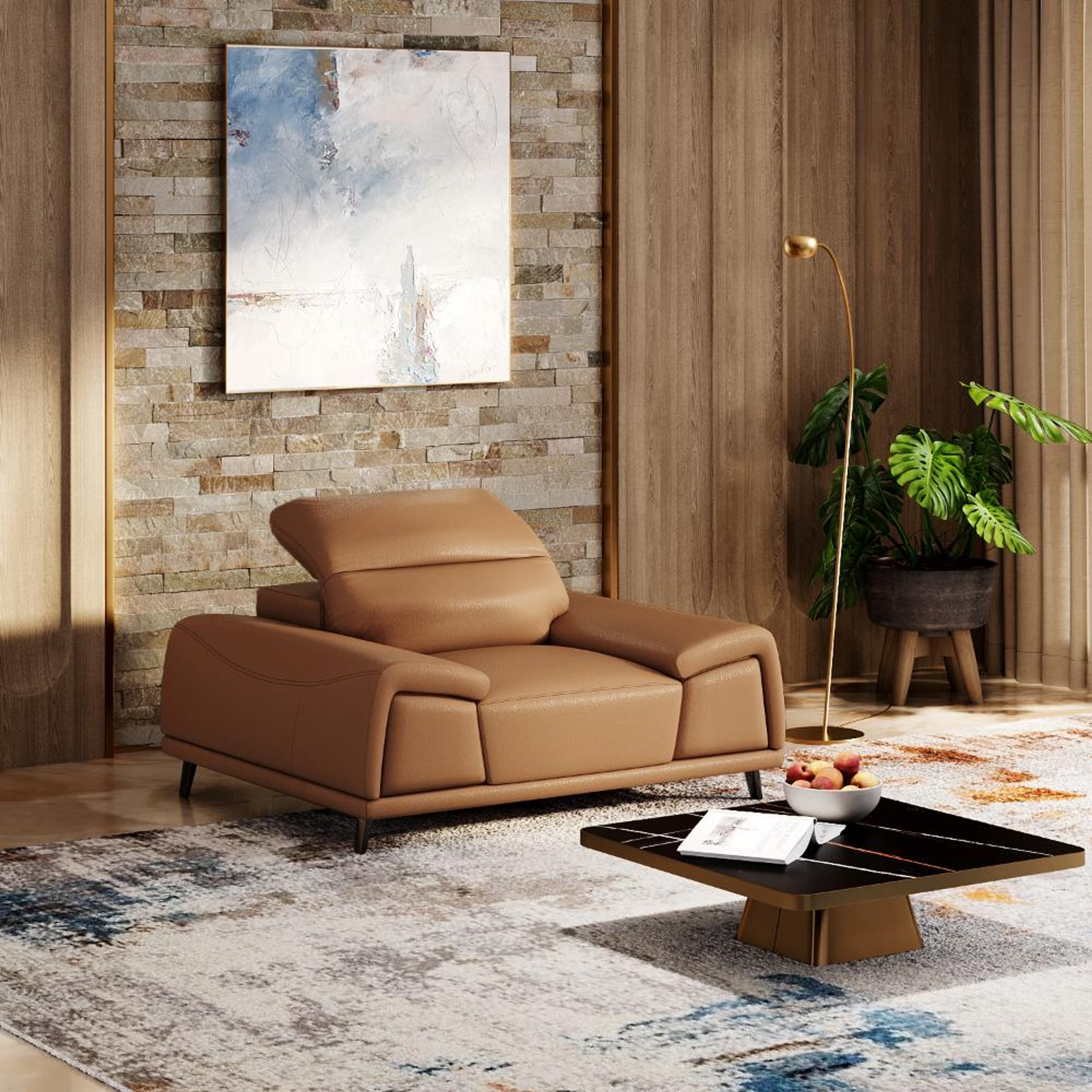 Home 45 Wakefit Suva Sofa Set (3+1+1) Seater Regular, Set (3+1+1), Camel