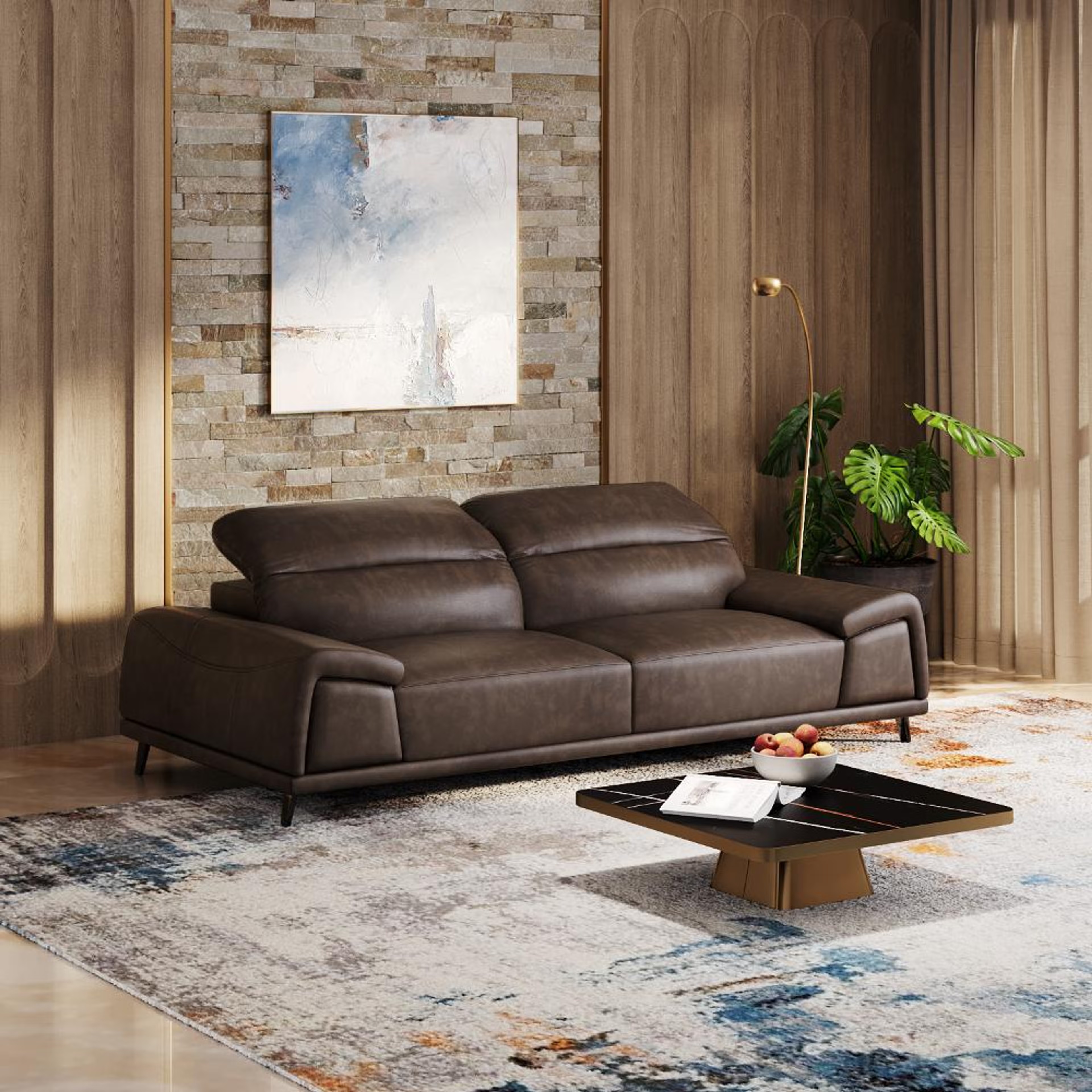 Home 38 Wakefit Suva Sofa Set (3+1+1) Seater Regular, Set (3+1+1), Brown