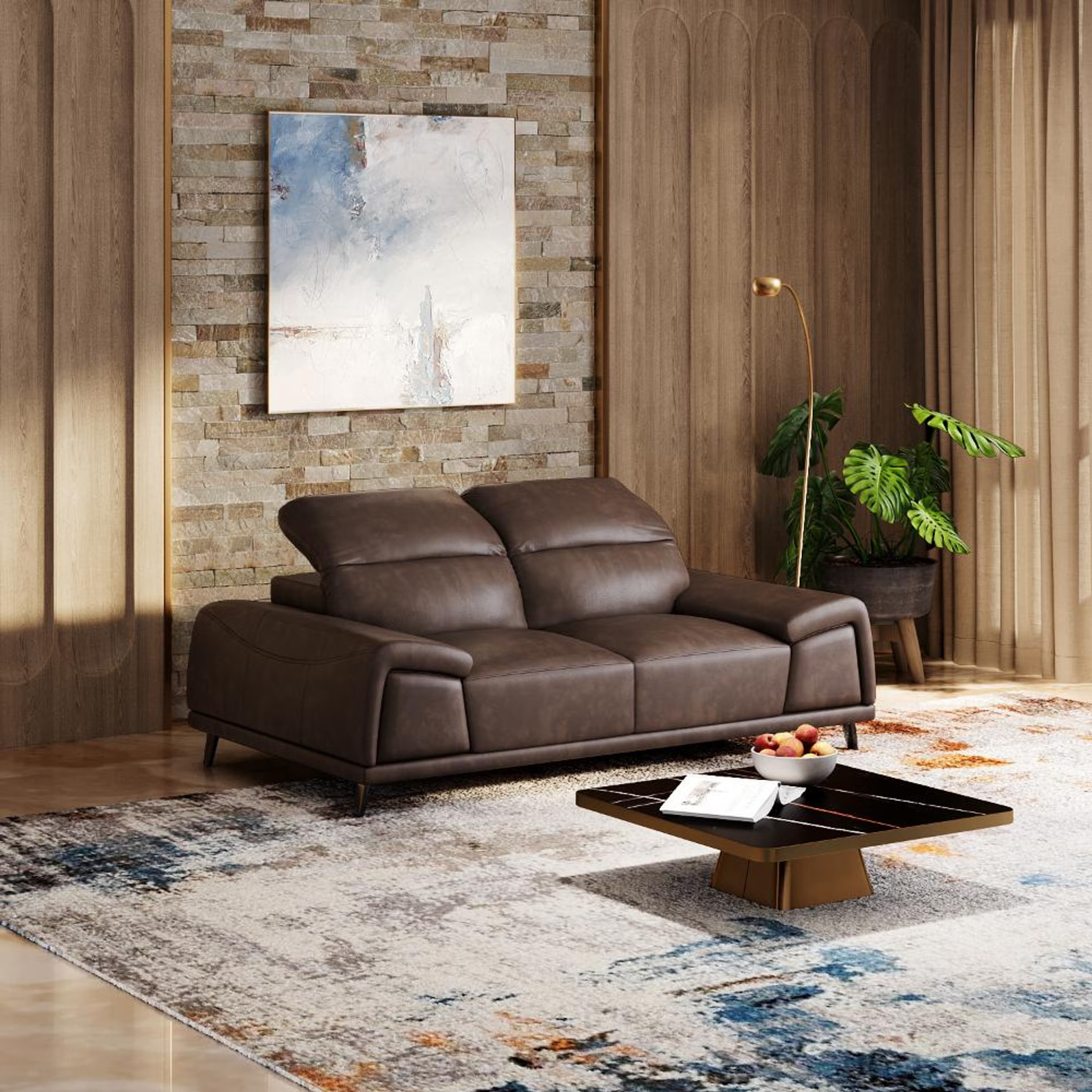 Home 27 Wakefit Suva Sofa Set (3+2) Seater Regular, Set (3+2), Brown