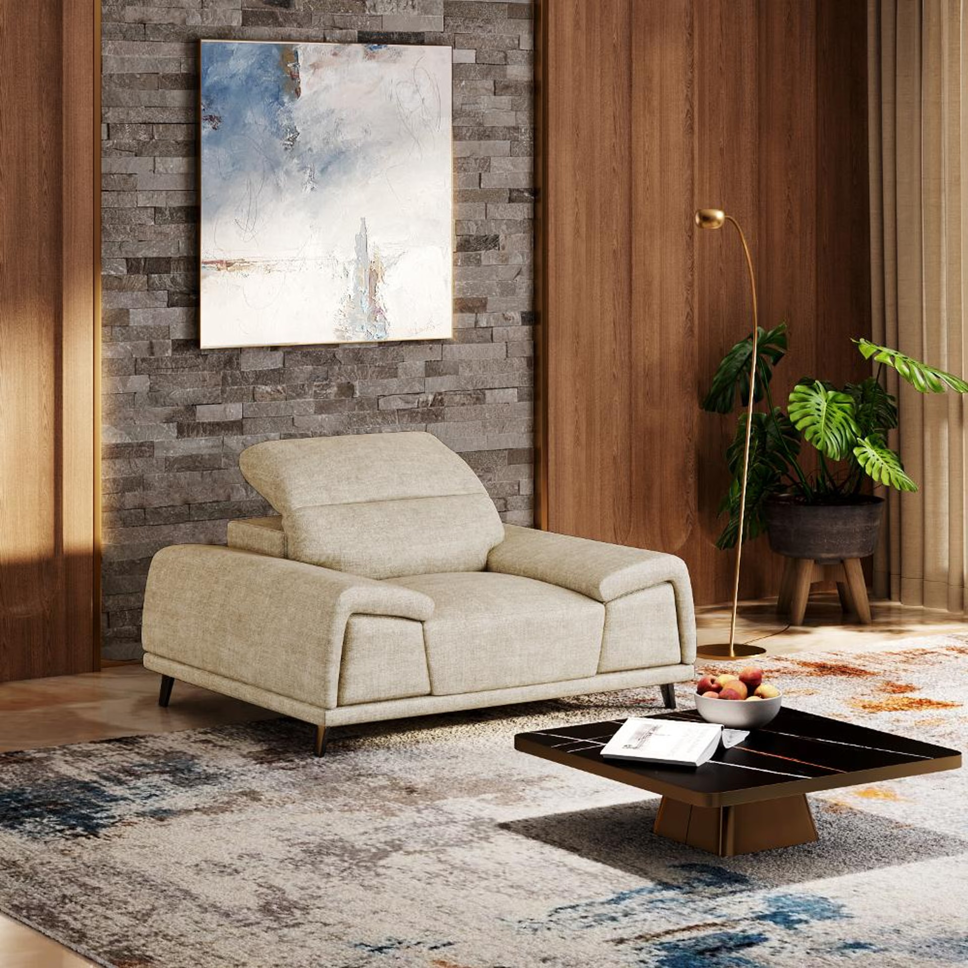 Home 39 Wakefit Suva Sofa Set (3+1+1) Seater Regular, Set (3+1+1), Beige