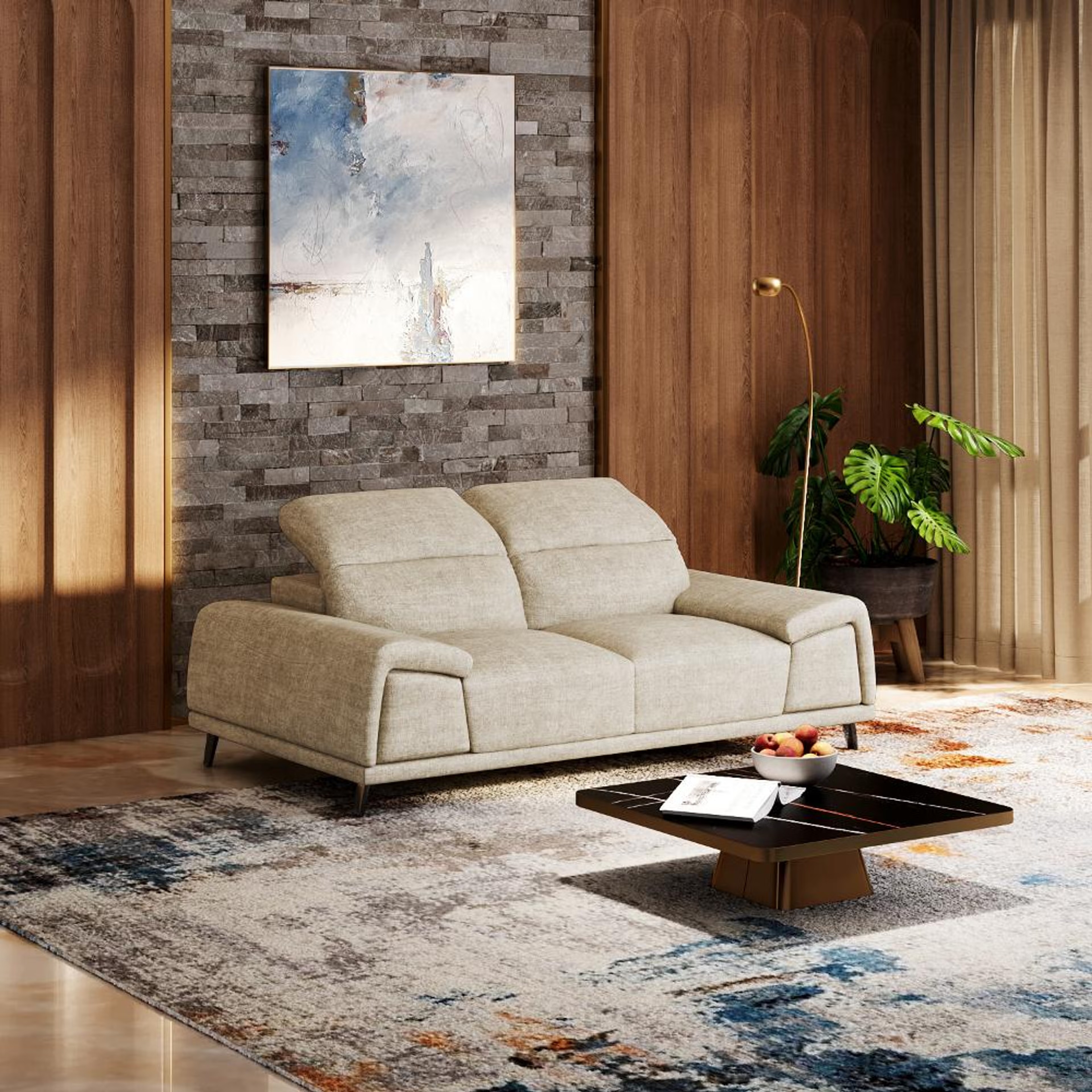 Home 32 Wakefit Suva Sofa Set (3+2) Seater Regular, Set (3+2), Beige