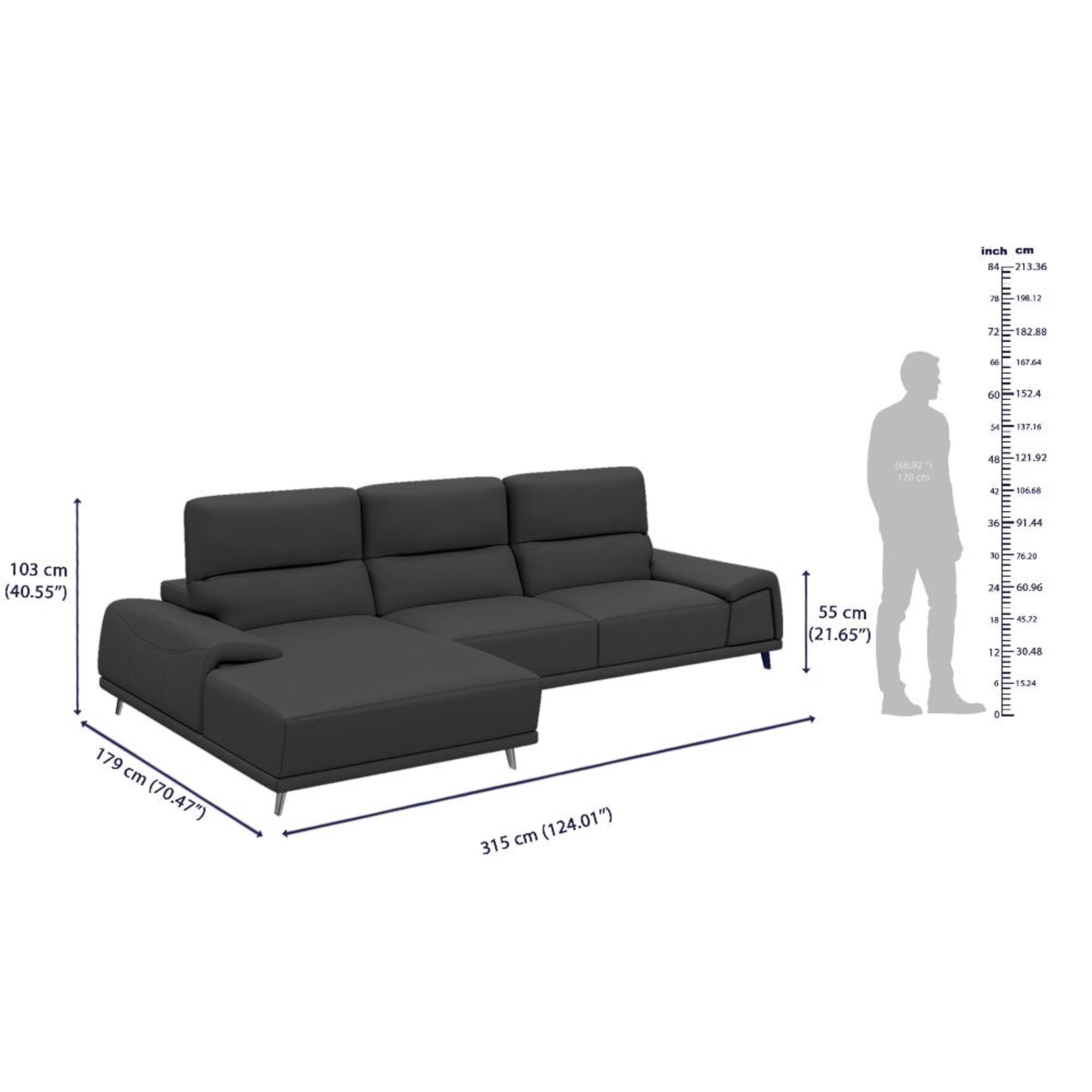 Wakefit Suva L Shape Sofa Set (3 Seater + Left Aligned Chaise) Sectional, Set (3 Seater + Left Aligned Chaise), Black 10 Wakefit Suva L Shape Sofa Set (3 Seater + Left Aligned Chaise) Sectional, Set (3 Seater + Left Aligned Chaise), Black