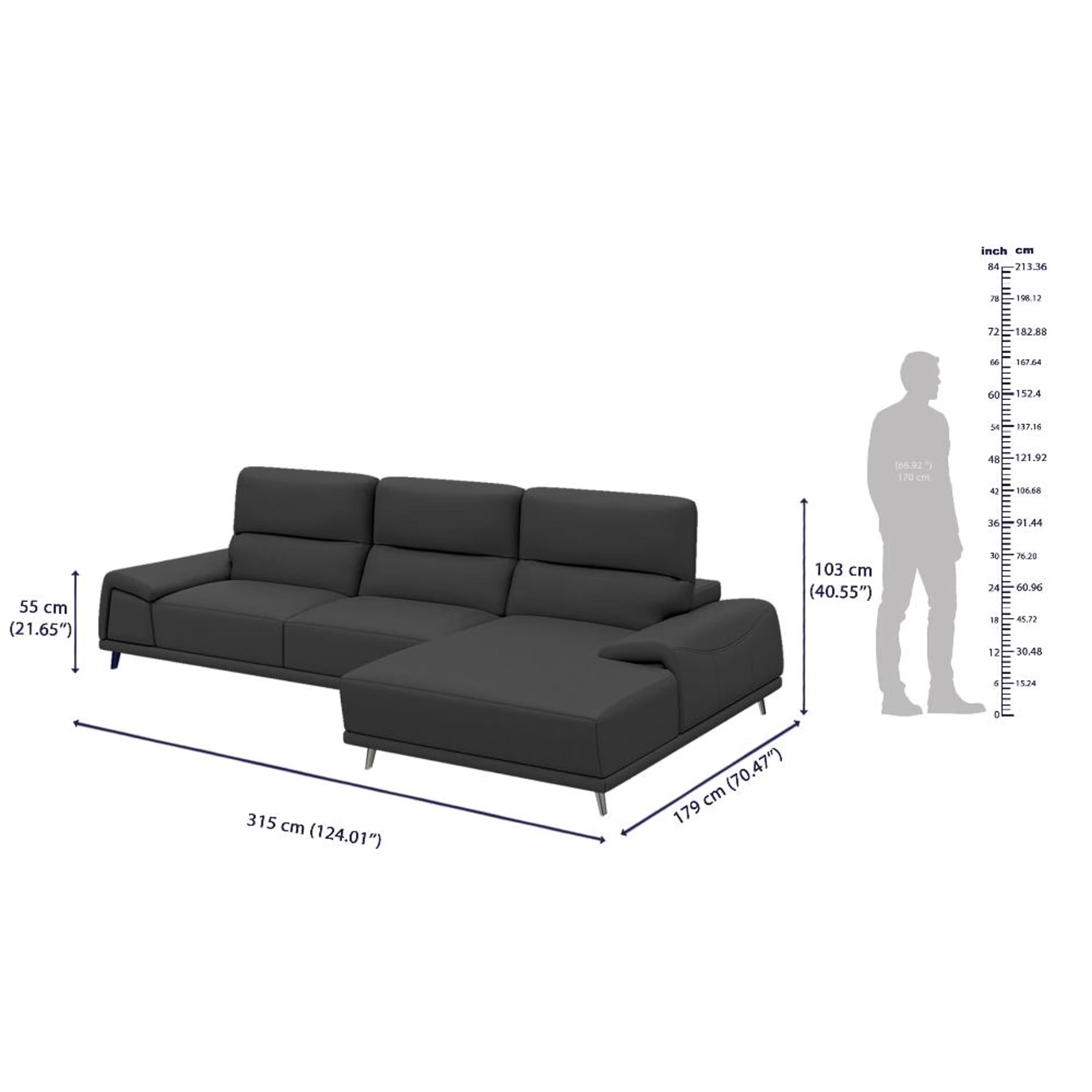 Wakefit Suva L Shape Sofa Set (3 Seater + Right Aligned Chaise) Sectional, Set (3 Seater + Right Aligned Chaise), Black 10 Wakefit Suva L Shape Sofa Set (3 Seater + Right Aligned Chaise) Sectional, Set (3 Seater + Right Aligned Chaise), Black