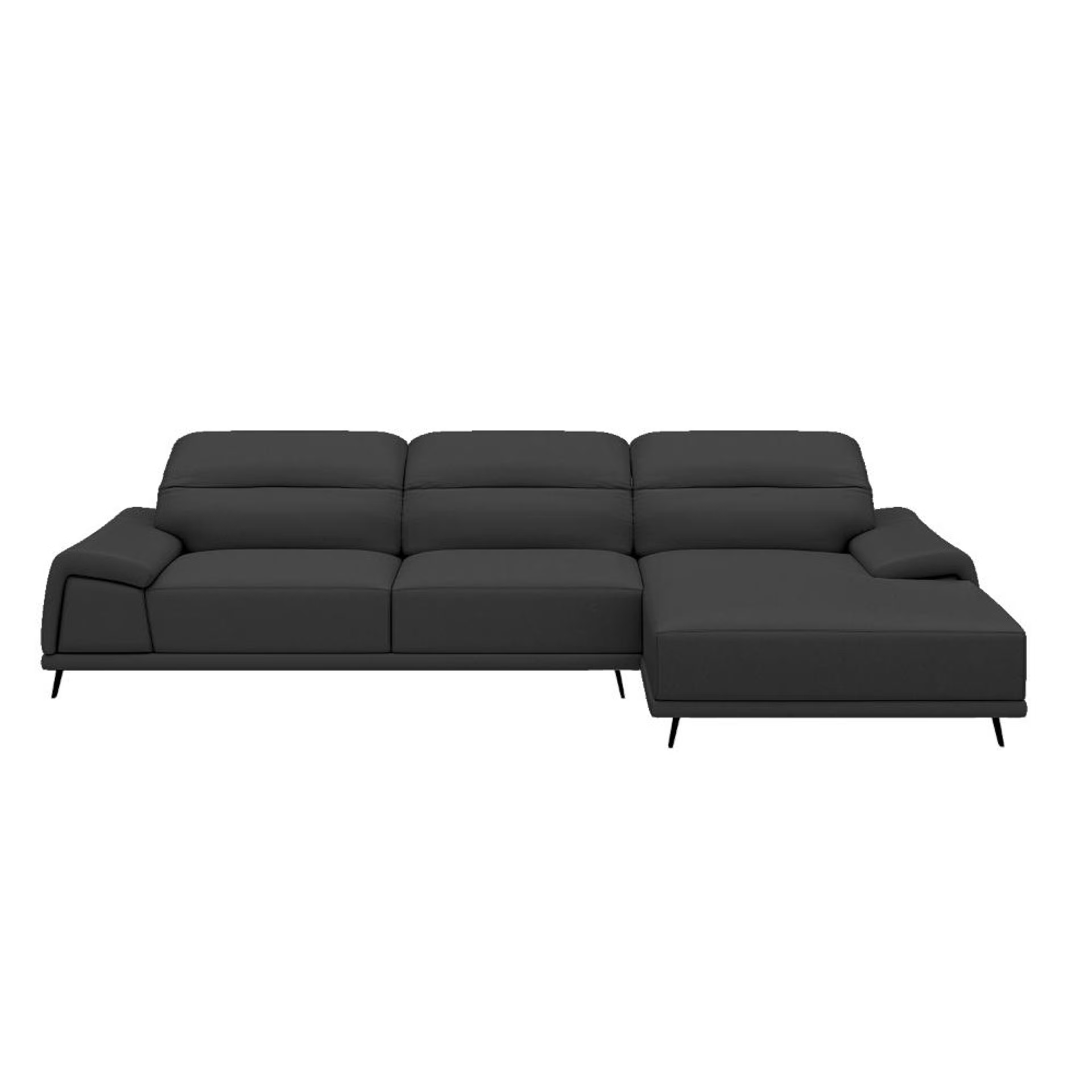 Home 47 Wakefit Suva L Shape Sofa Set (3 Seater + Right Aligned Chaise) Sectional, Set (3 Seater + Right Aligned Chaise), Black