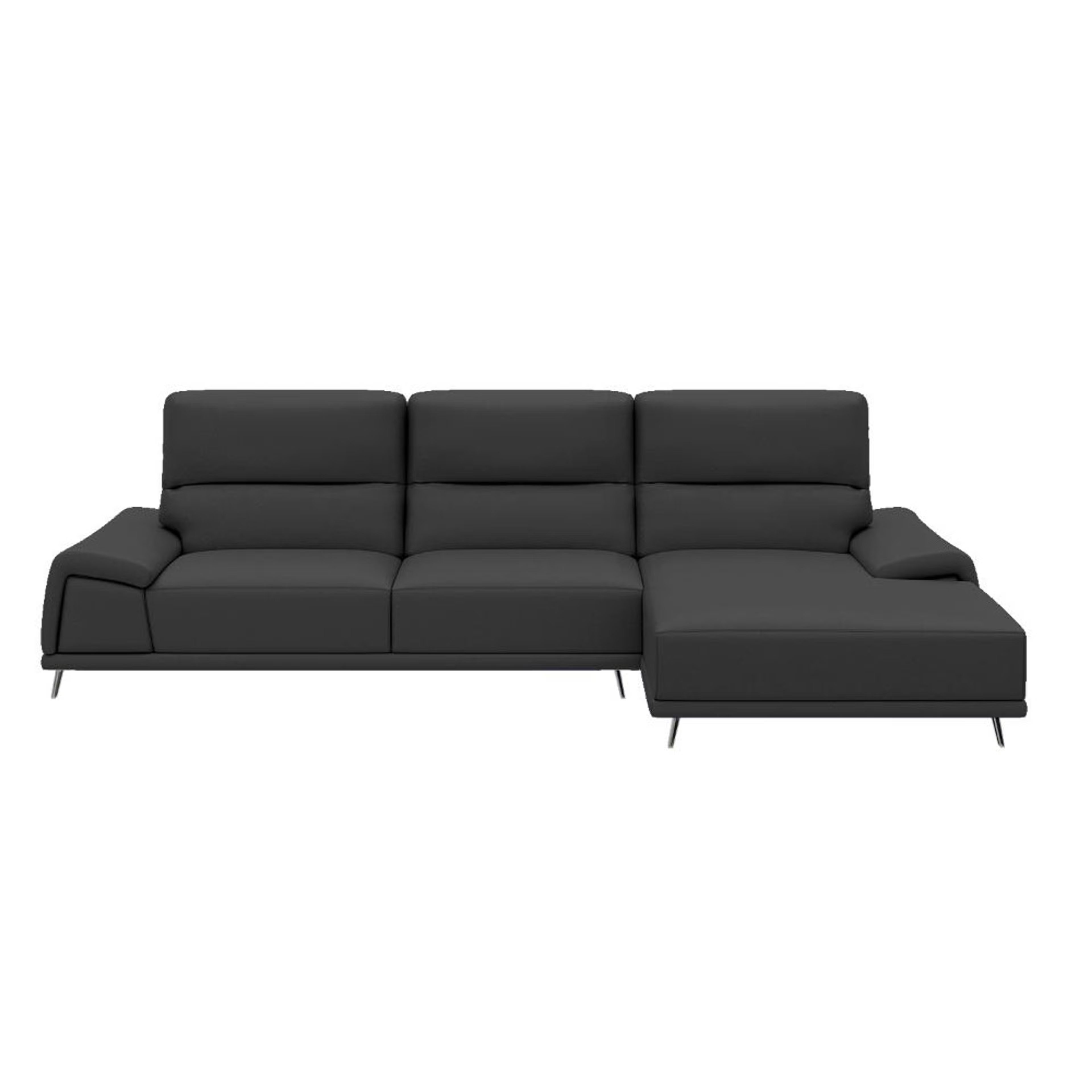 Home 48 Wakefit Suva L Shape Sofa Set (3 Seater + Right Aligned Chaise) Sectional, Set (3 Seater + Right Aligned Chaise), Black