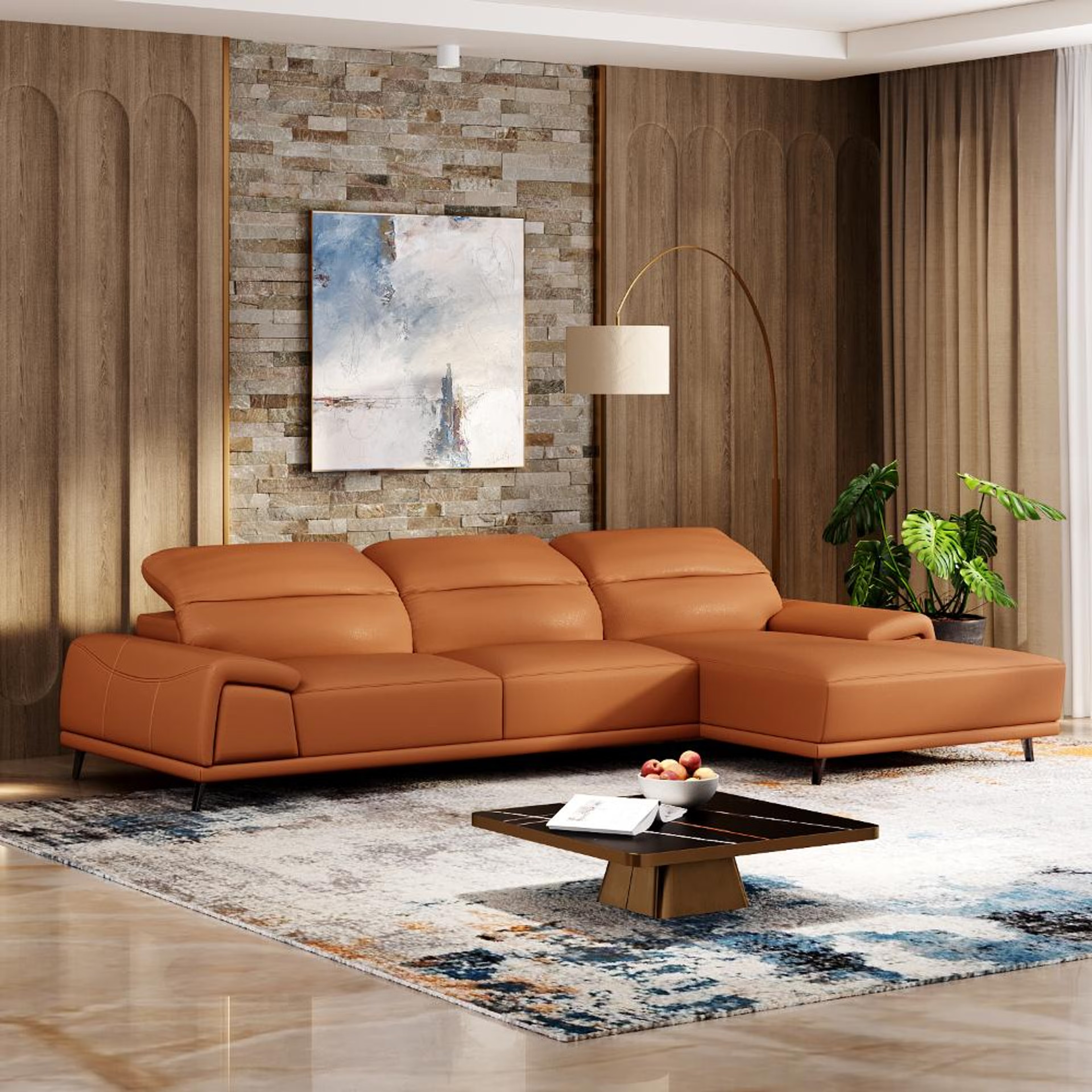 Home 34 Wakefit Suva L Shape Sofa Set (3 Seater + Right Aligned Chaise) Sectional, Set (3 Seater + Right Aligned Chaise), Tan