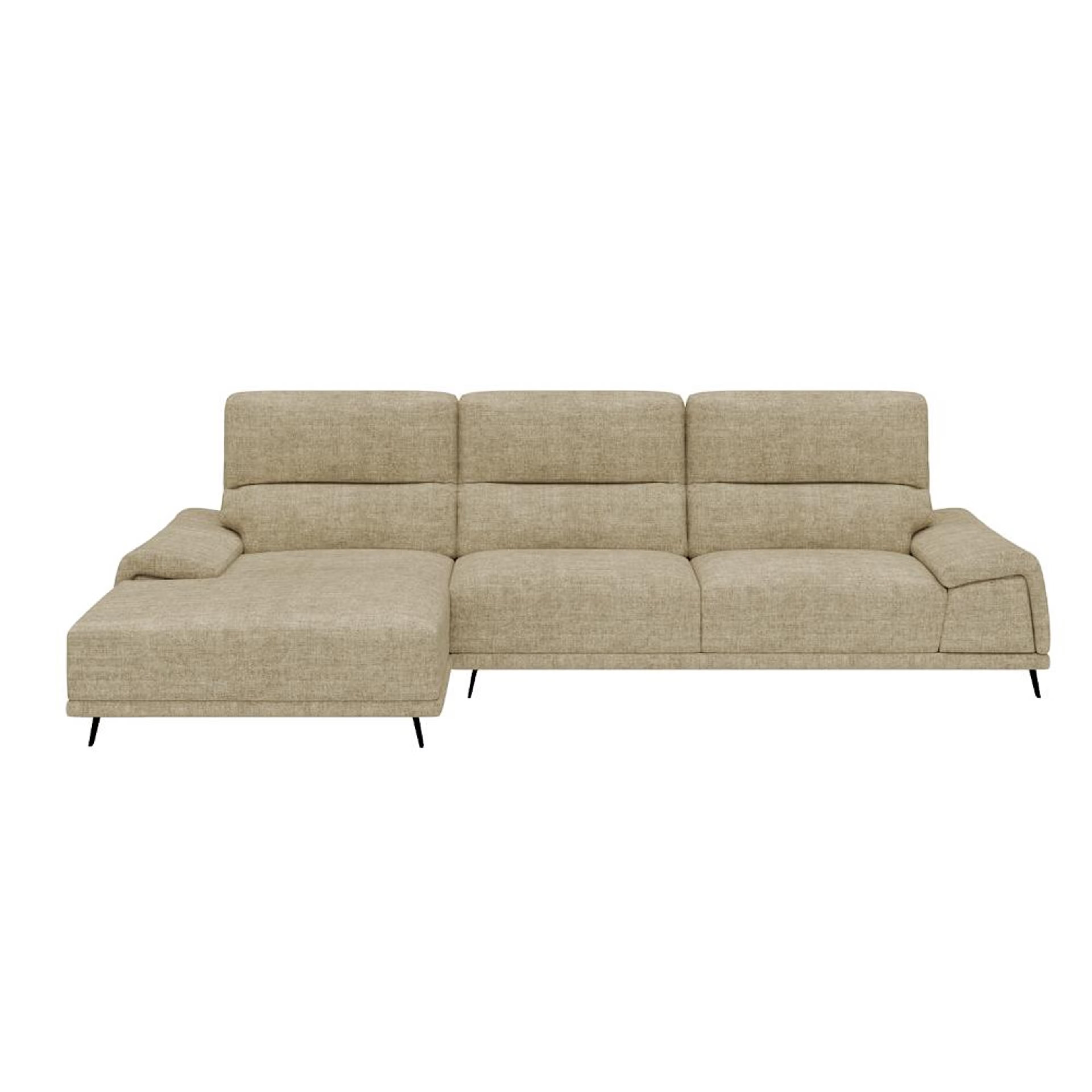 Home 36 Wakefit Suva L Shape Sofa Set (3 Seater + Left Aligned Chaise) Sectional, Set (3 Seater + Left Aligned Chaise), Beige