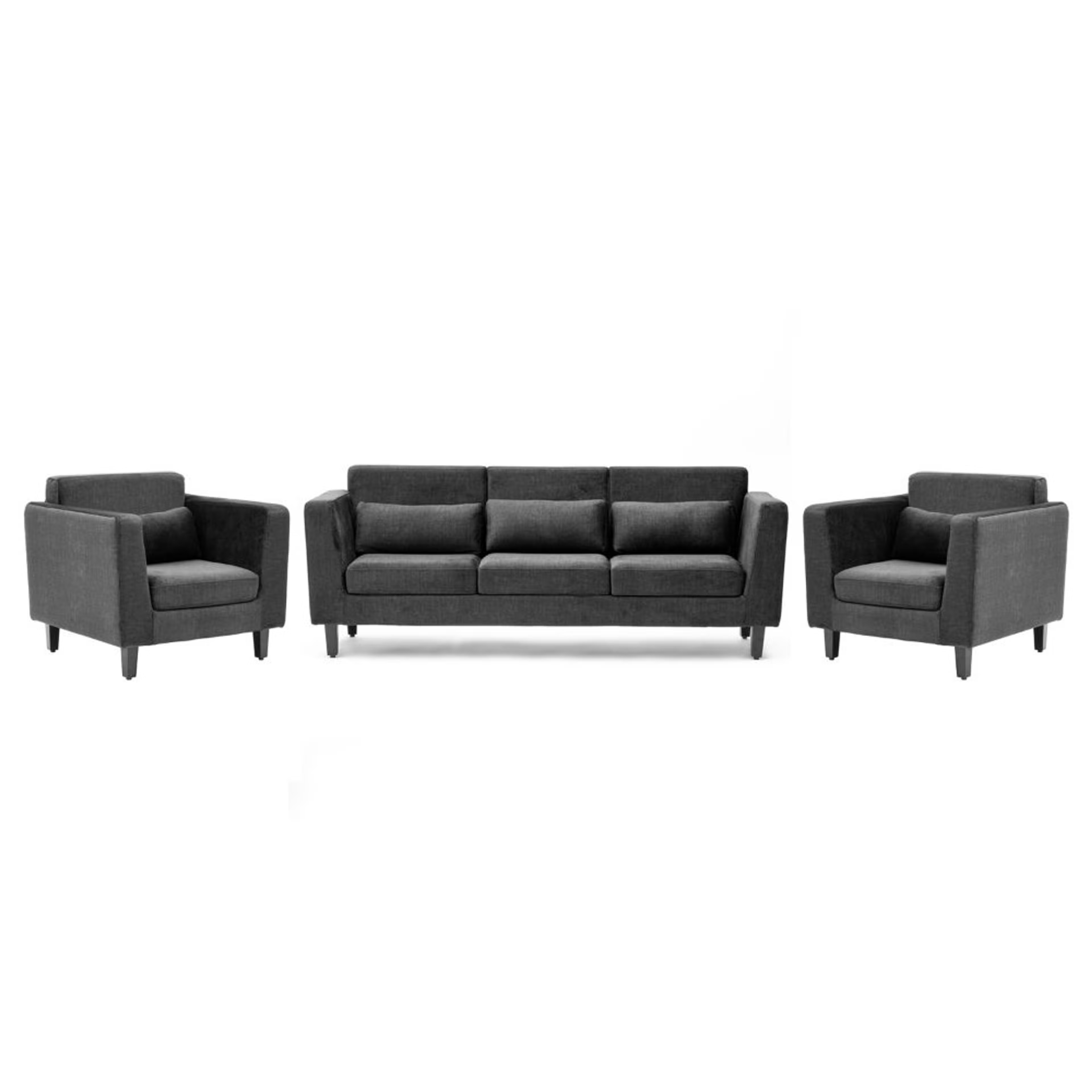 Wakefit Snoozepro Plus Sofa Set - (3+1+1) Regular, 3 Seater + 1 Seater + 1 Seater, Graphite