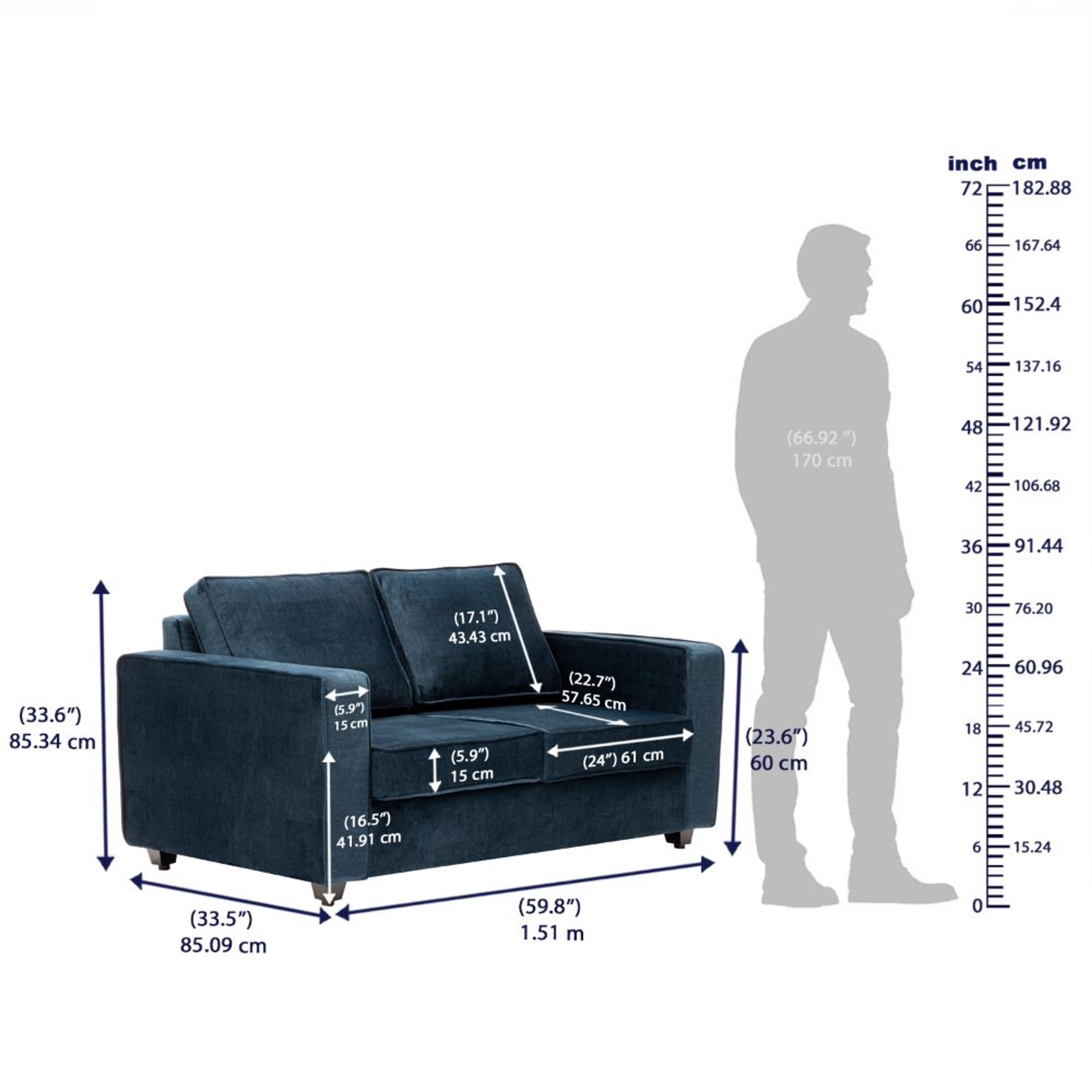 Wakefit Napper Plus Sofa Set - (2+1+1) Vogue Deep Ocean Regular, Set (2+1+1), Deep Ocean 9 Wakefit Napper Plus Sofa Set - (2+1+1) Vogue Deep Ocean Regular, Set (2+1+1), Deep Ocean