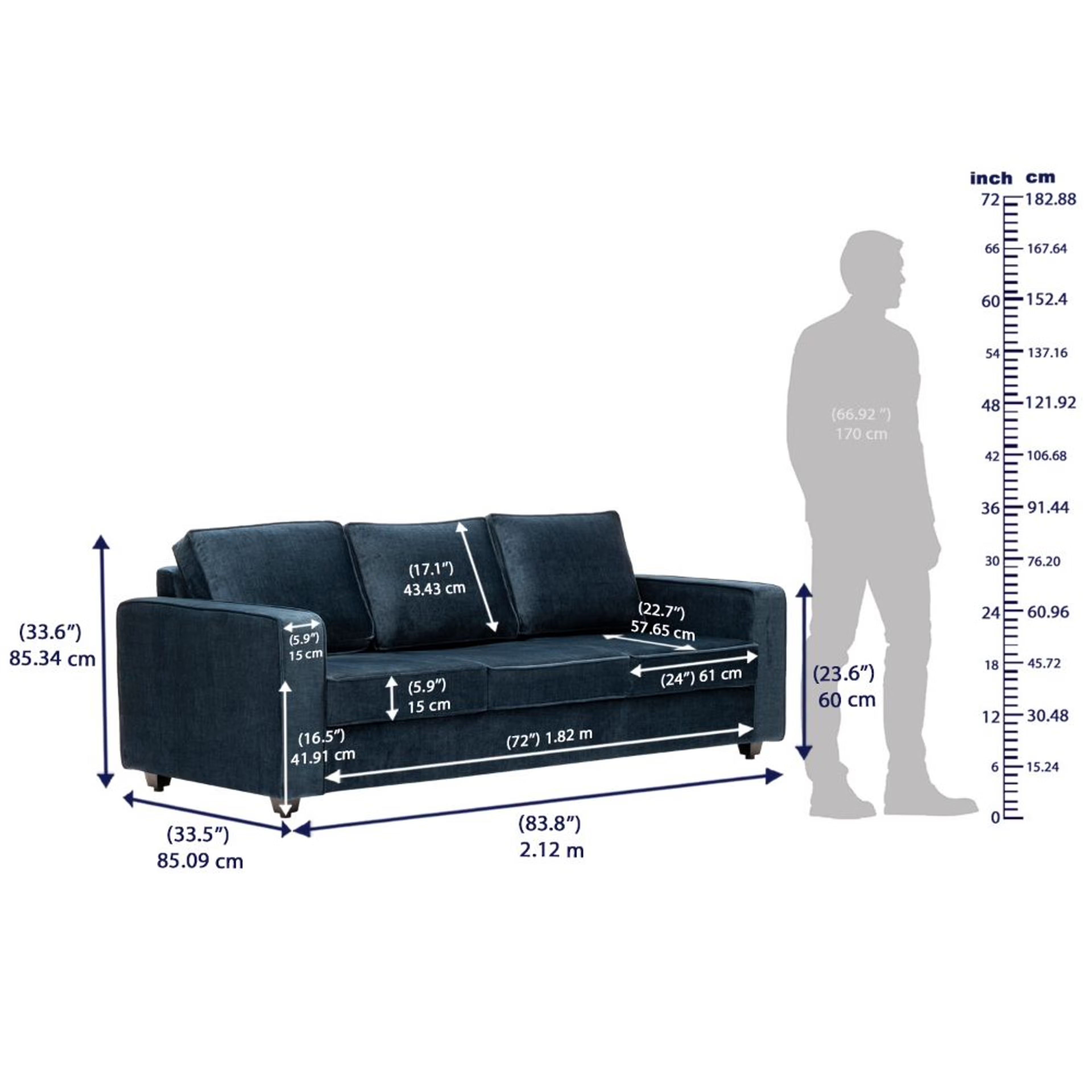 Wakefit Napper Plus Sofa Set - (3+1+1) Vogue Deep Ocean Regular, Set (3+1+1), Deep Ocean 9 Wakefit Napper Plus Sofa Set - (3+1+1) Vogue Deep Ocean Regular, Set (3+1+1), Deep Ocean