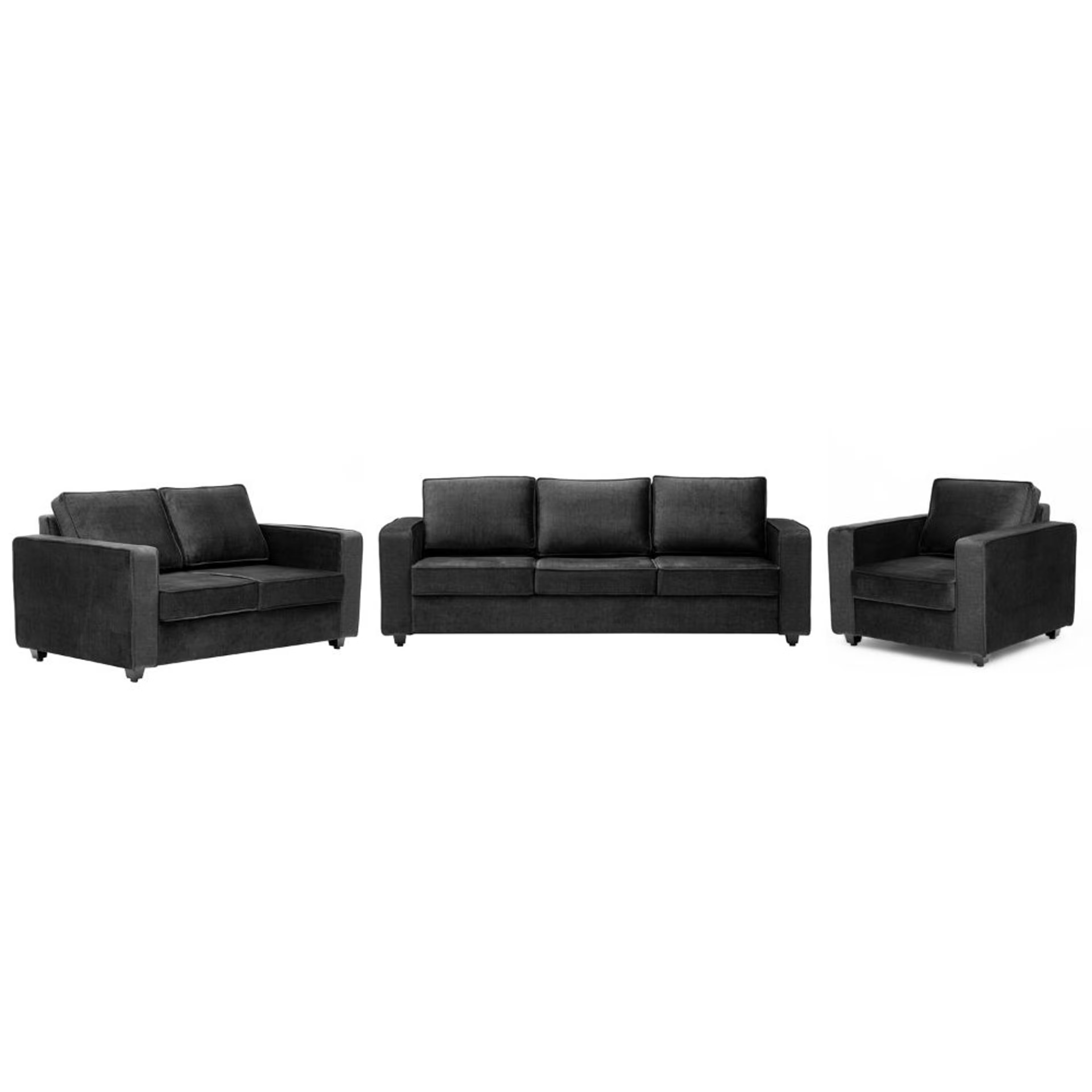 Wakefit Napper Plus Sofa Set - (3+2+1) Vogue Graphite Regular, Set (3+2+1), Graphite