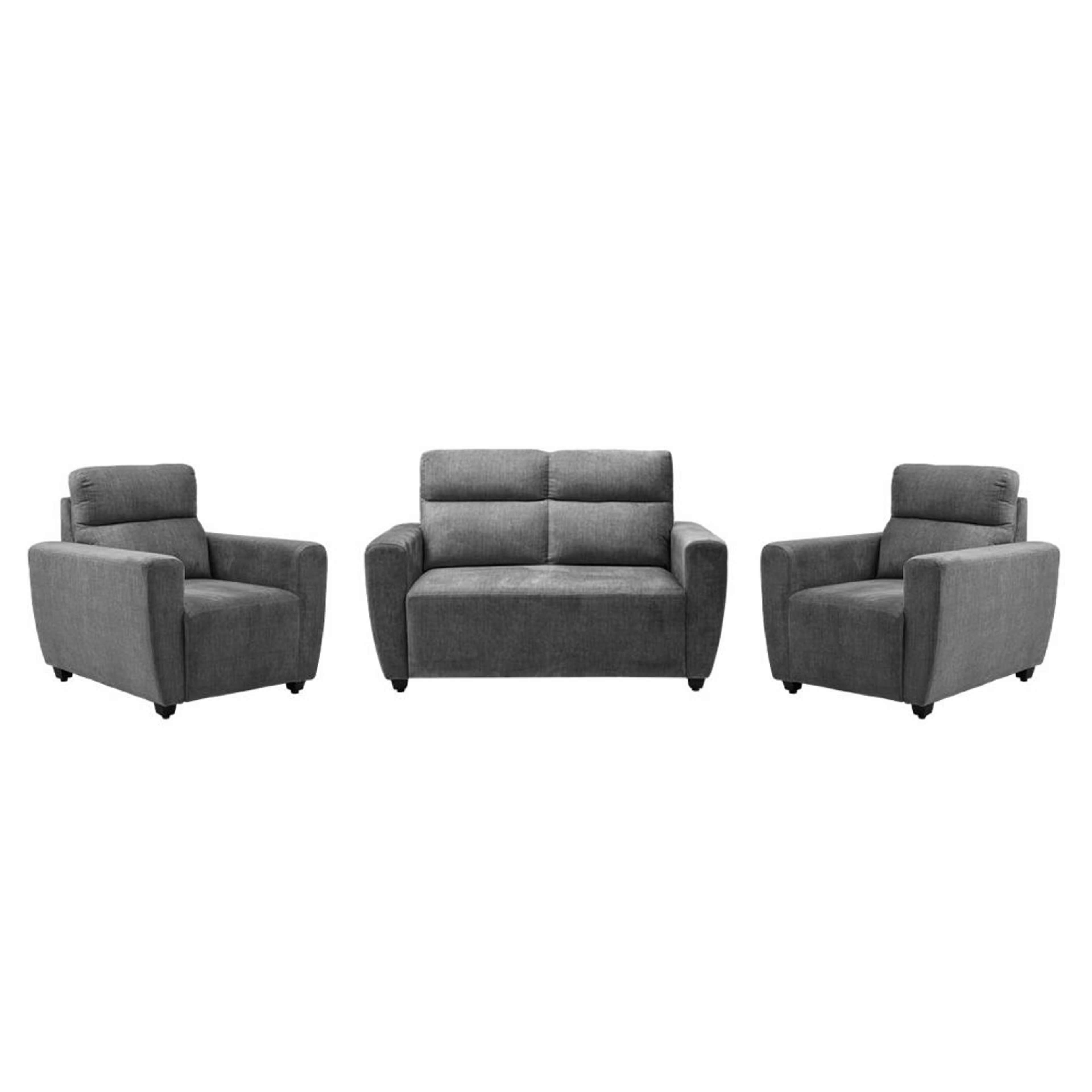 Wakefit Belize Plus Sofa Set - (2+1+1) Regular, Set (2+1+1), Graphite