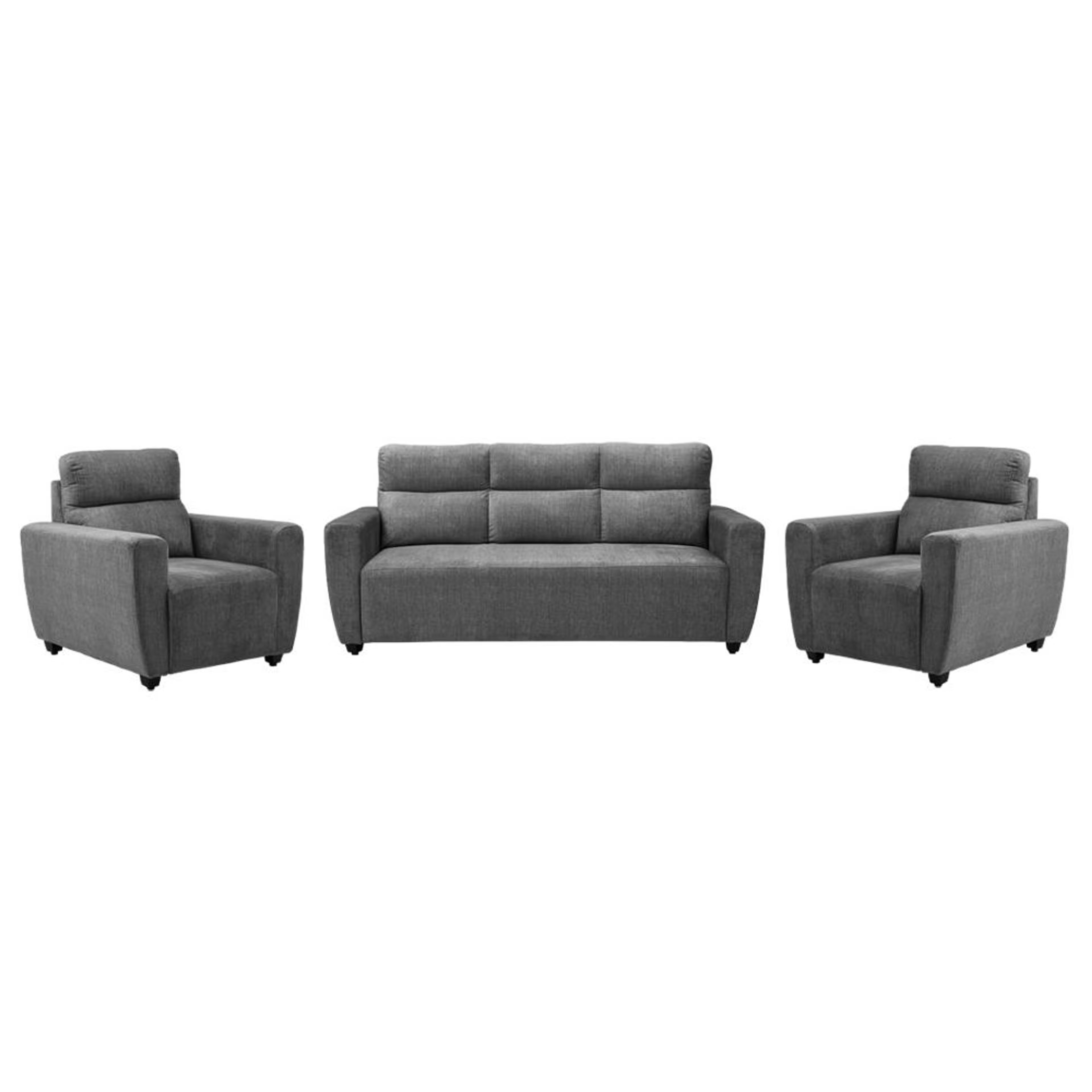 Wakefit Belize Plus Sofa Set - (3+1+1) Regular, Set (3+1+1), Graphite