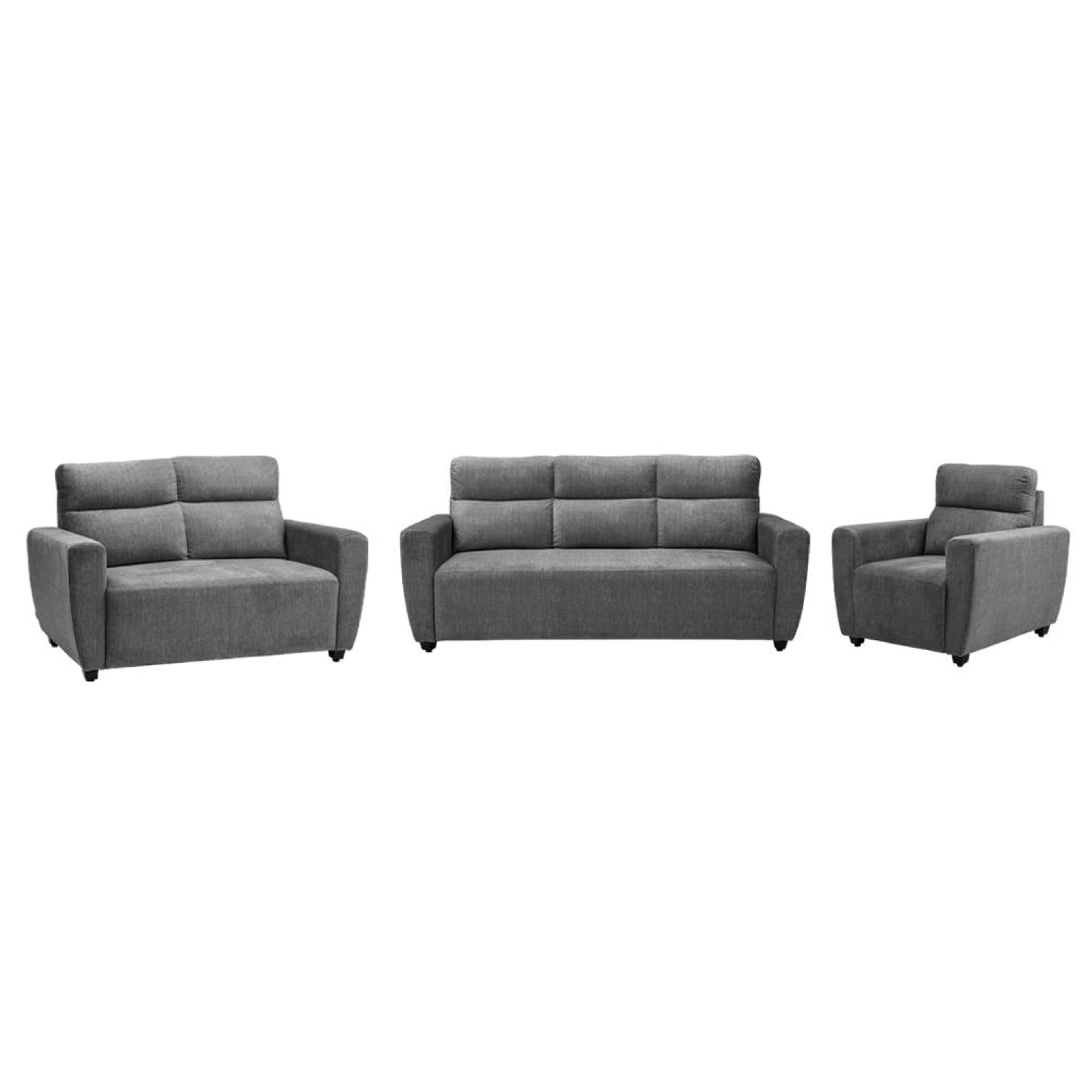 Wakefit Belize Plus Sofa Set - (3+2+1) Regular, Set (3+2+1), Graphite