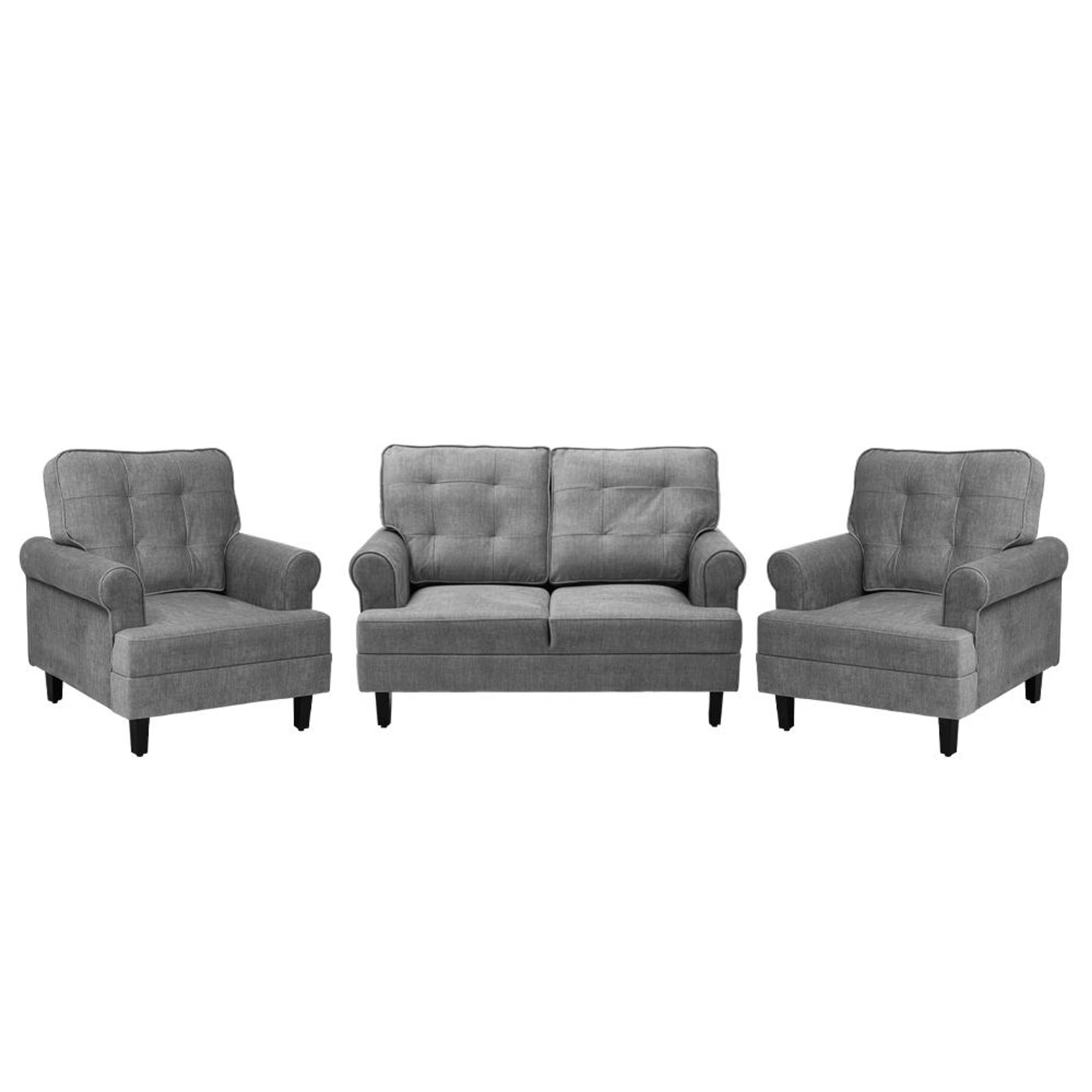 Wakefit Dreamer Plus Sofa Set - (2+1+1) Regular, Set (2+1+1), Graphite