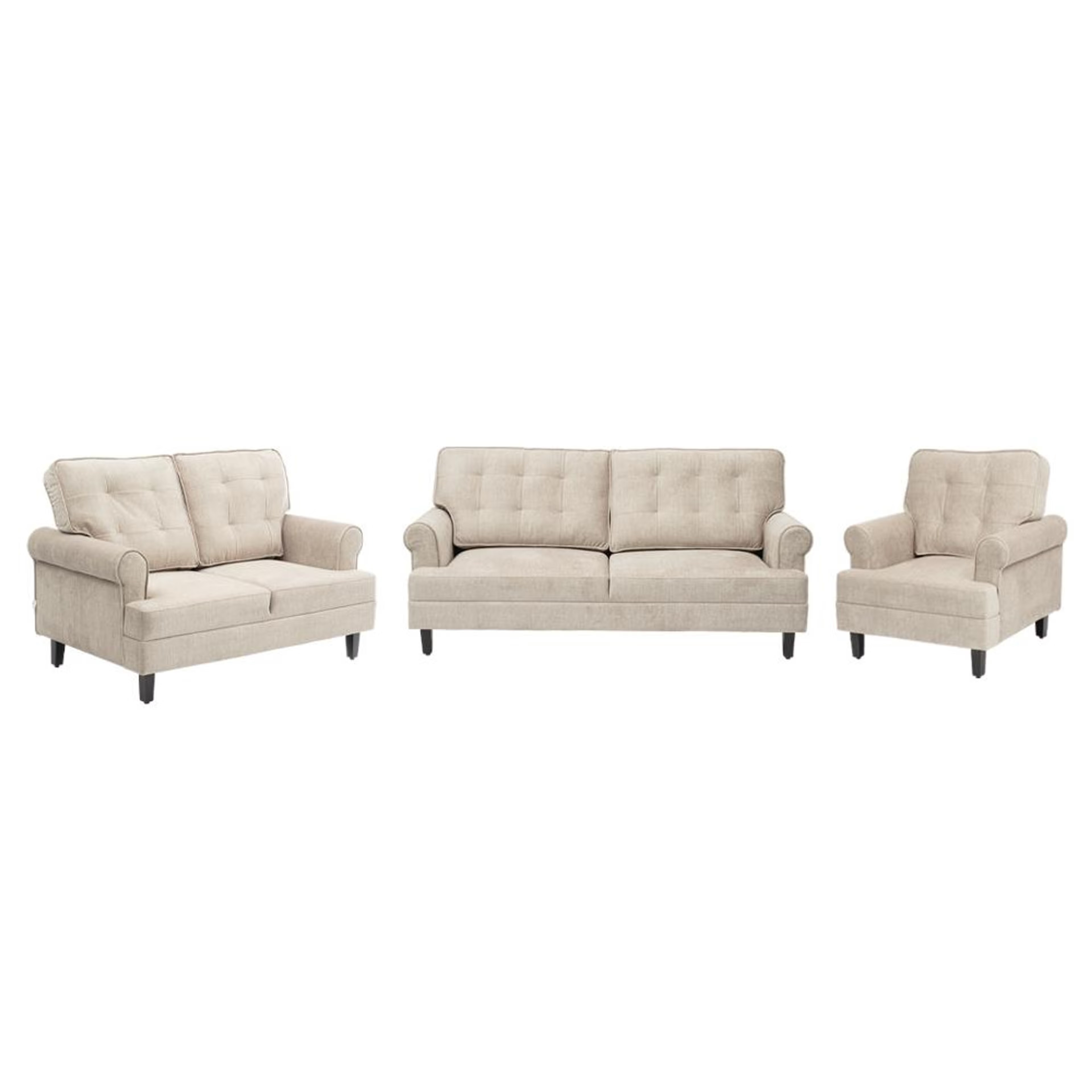 Wakefit Dreamer Plus Sofa Set - (3+2+1) Regular, Set (3+2+1), Beige