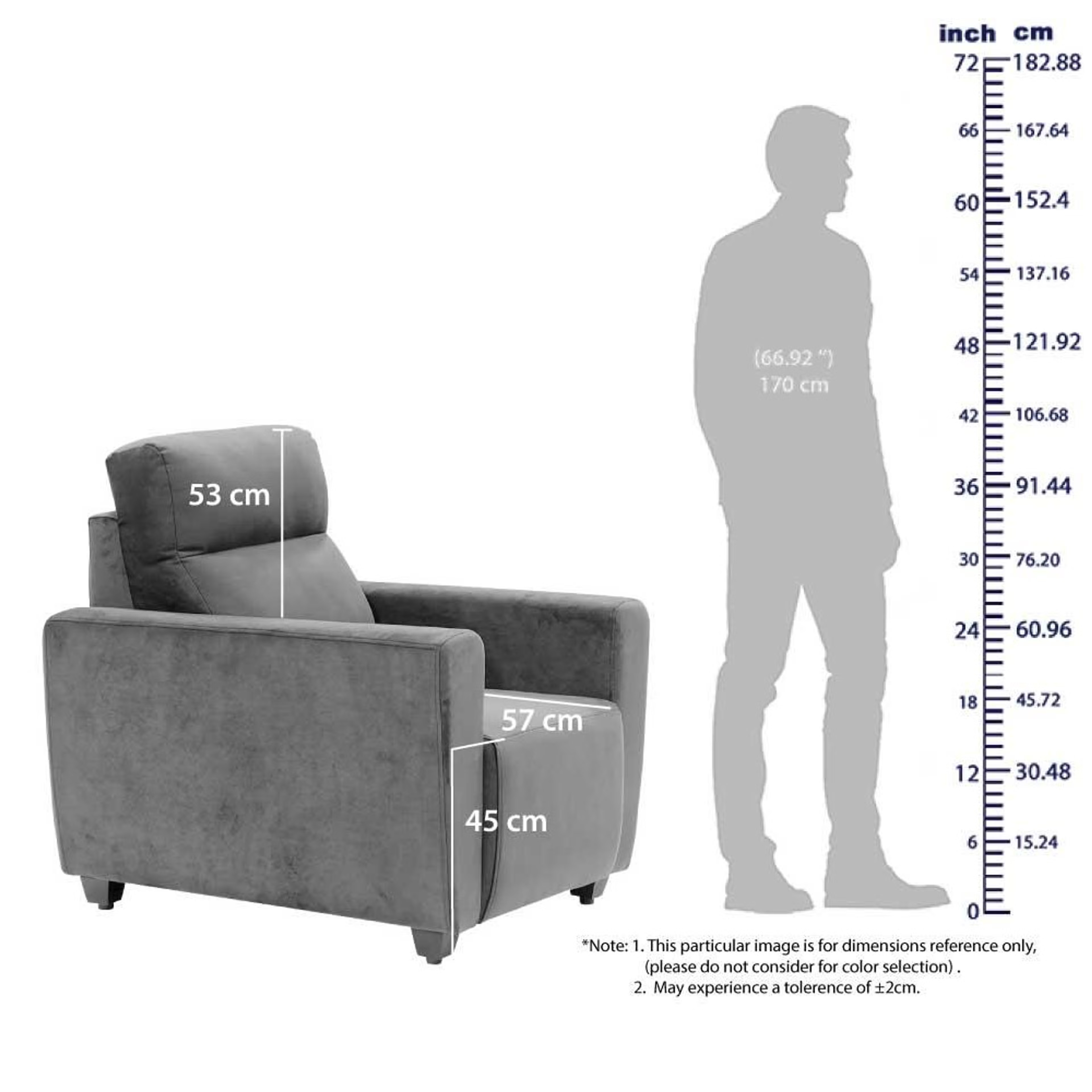 Wakefit Belize Plus Sofa - Single Seater Regular, Single Seater, Graphite 7 Wakefit Belize Plus Sofa - Single Seater Regular, Single Seater, Graphite