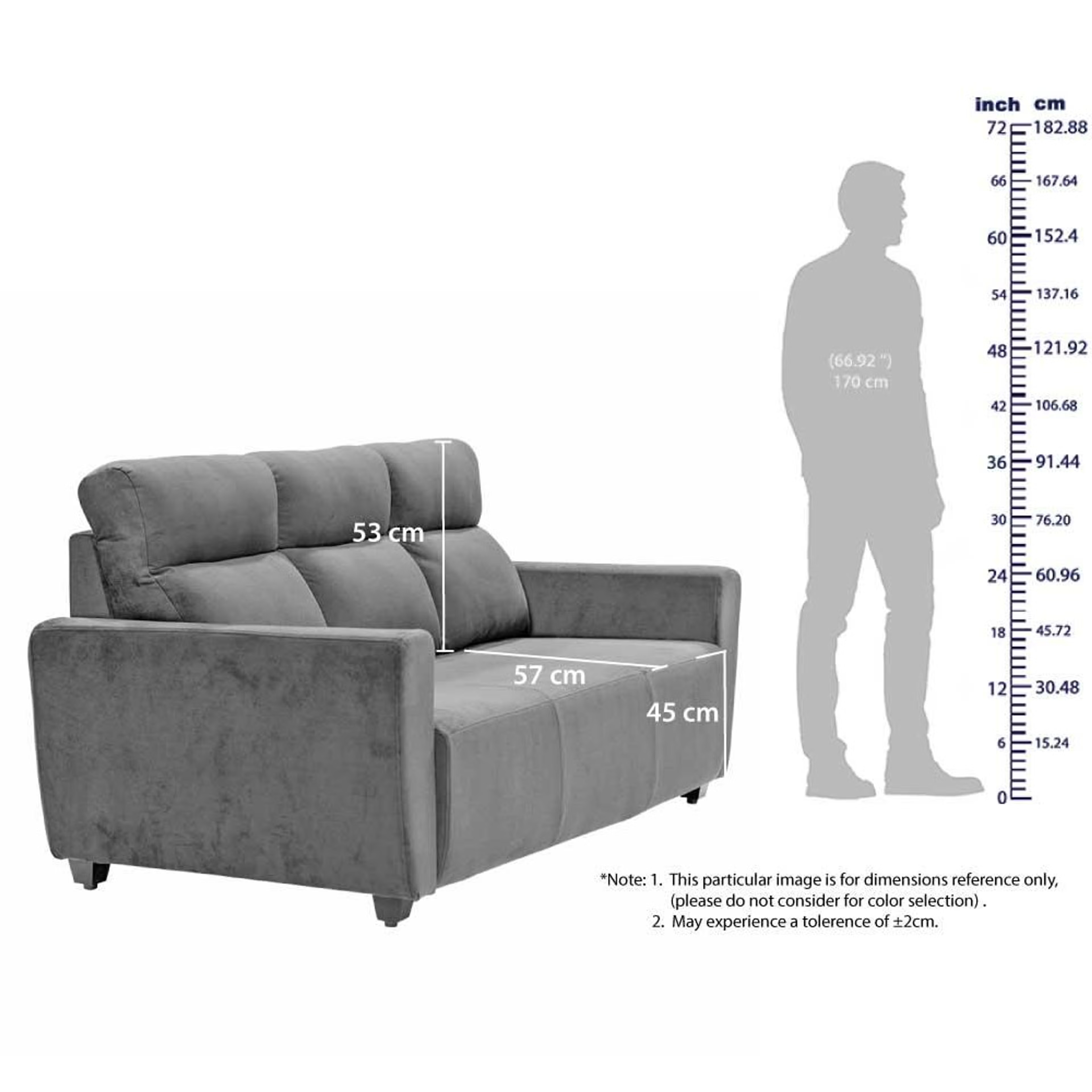 Wakefit Belize Plus Sofa - Three Seater Regular, Three Seater, Graphite 8 Wakefit Belize Plus Sofa - Three Seater Regular, Three Seater, Graphite