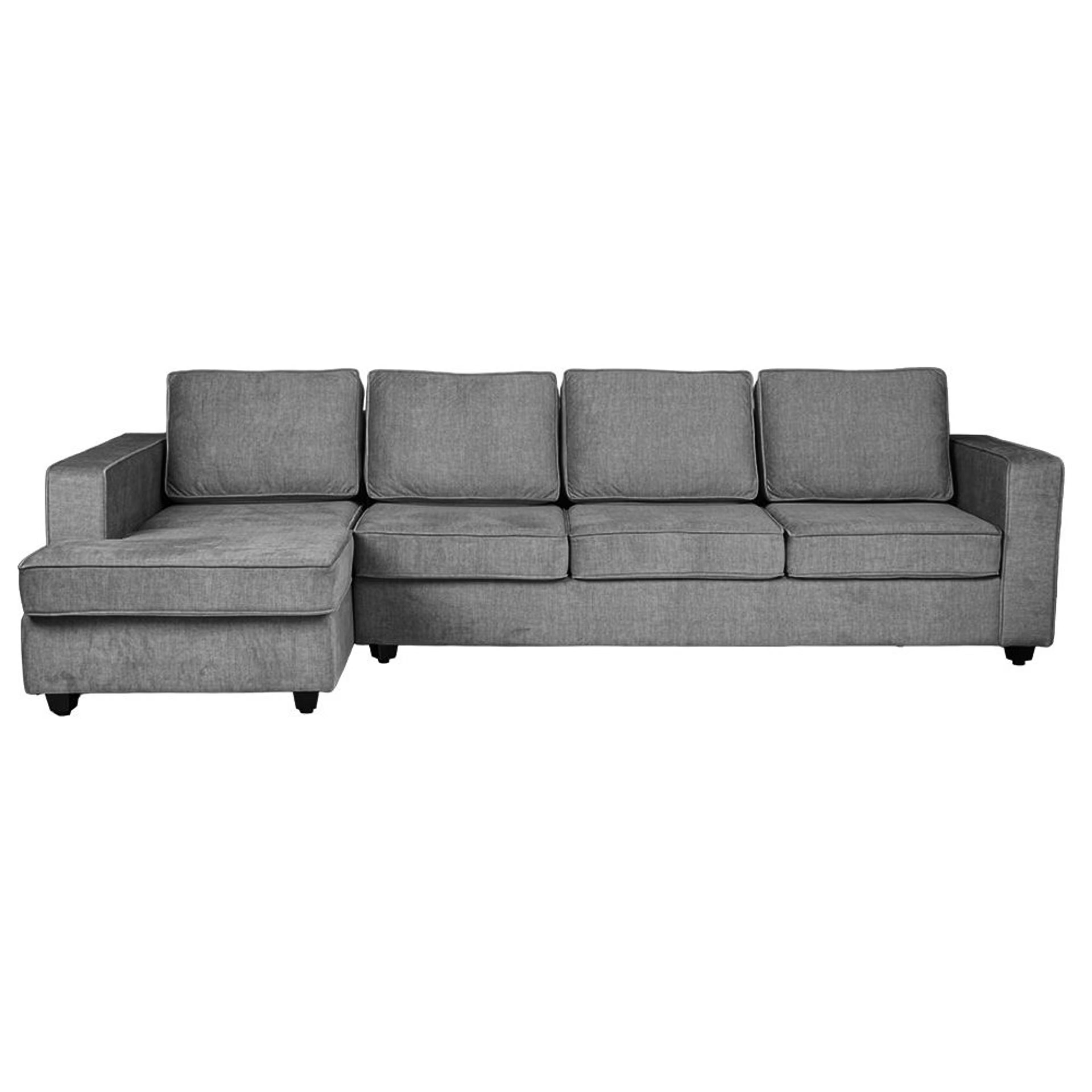 Wakefit Napper Plus L Shape Sofa Set (3 Seater + Left Aligned Chaise with Ottoman) Sectional, Set (3 Seater + Left Aligned Chaise with Ottoman), Graphite