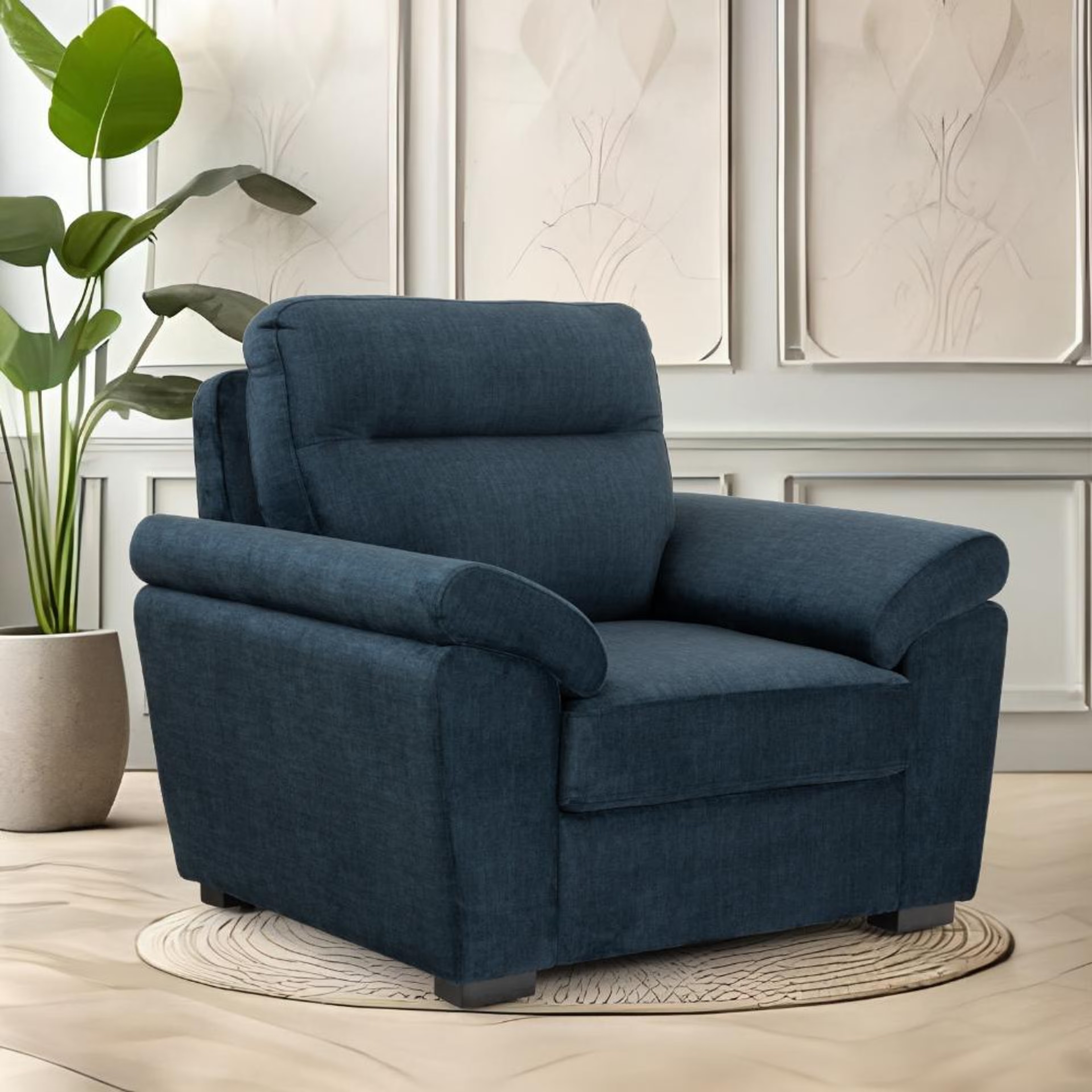Wakefit Lounger Plus Sofa -Single Seater Regular, Single Seater, Deep Ocean